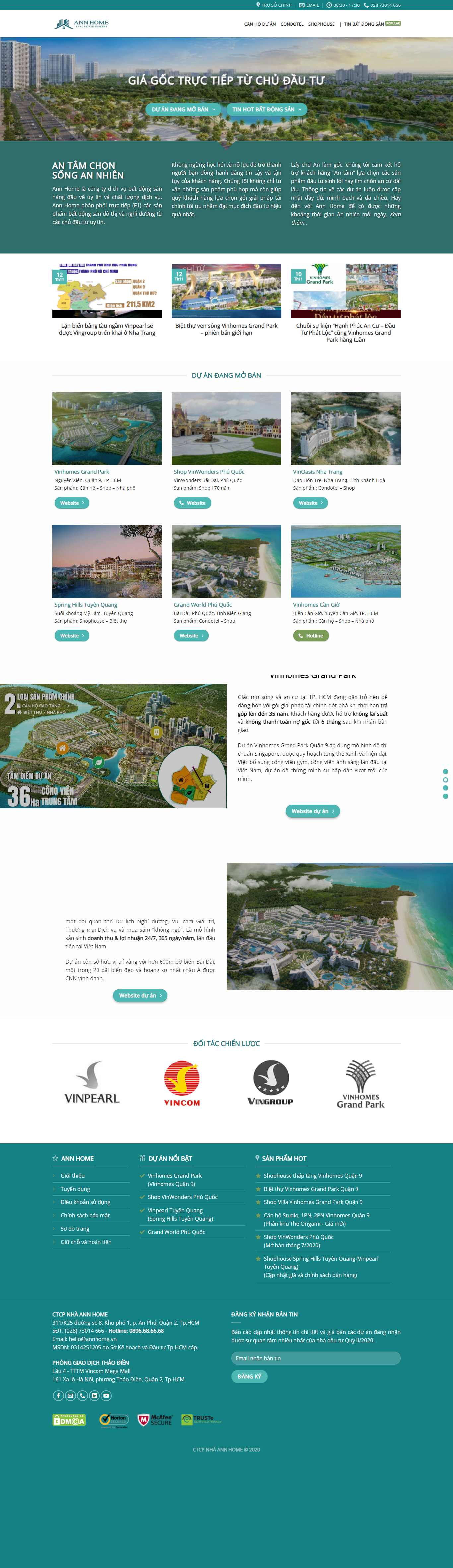 Thiết kế Web bất động sản annhome.vn