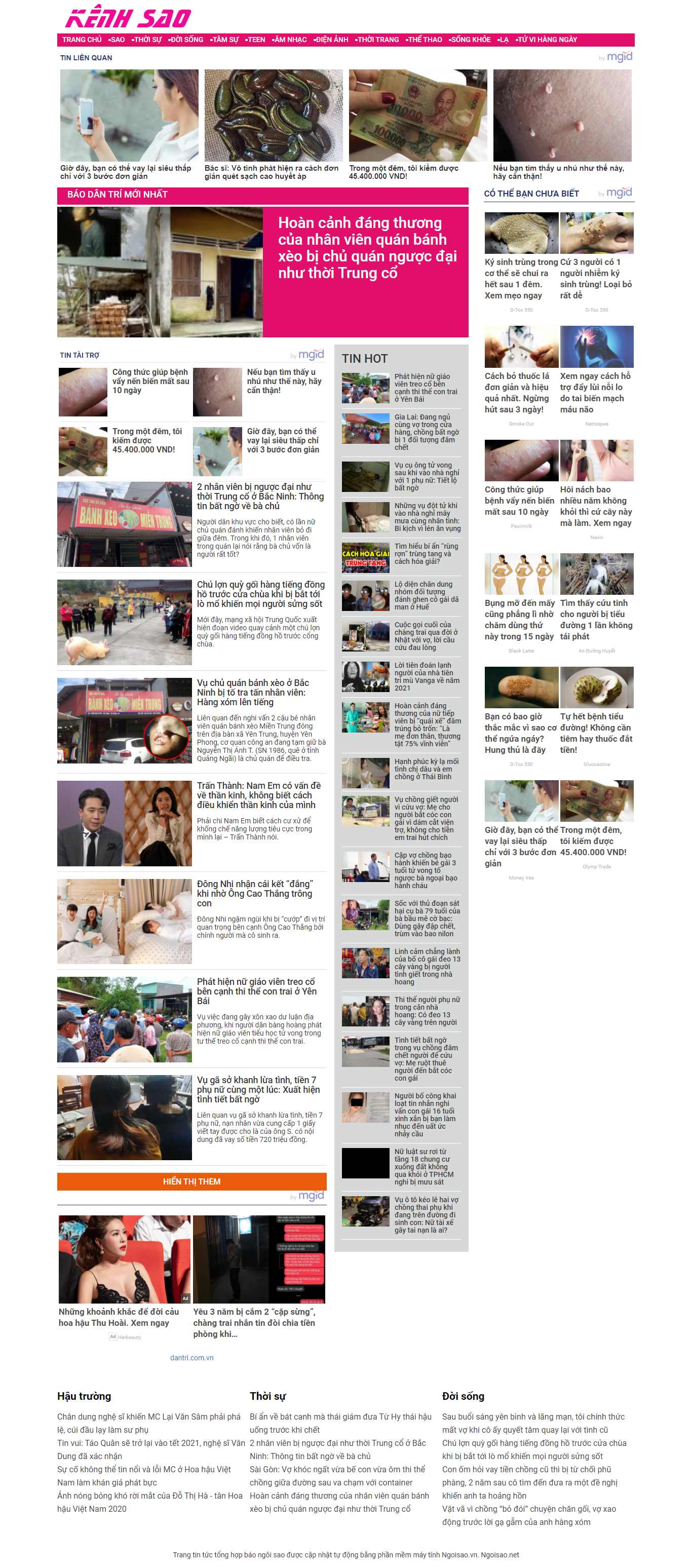 Thiết kế Web dantri kenhsao.net