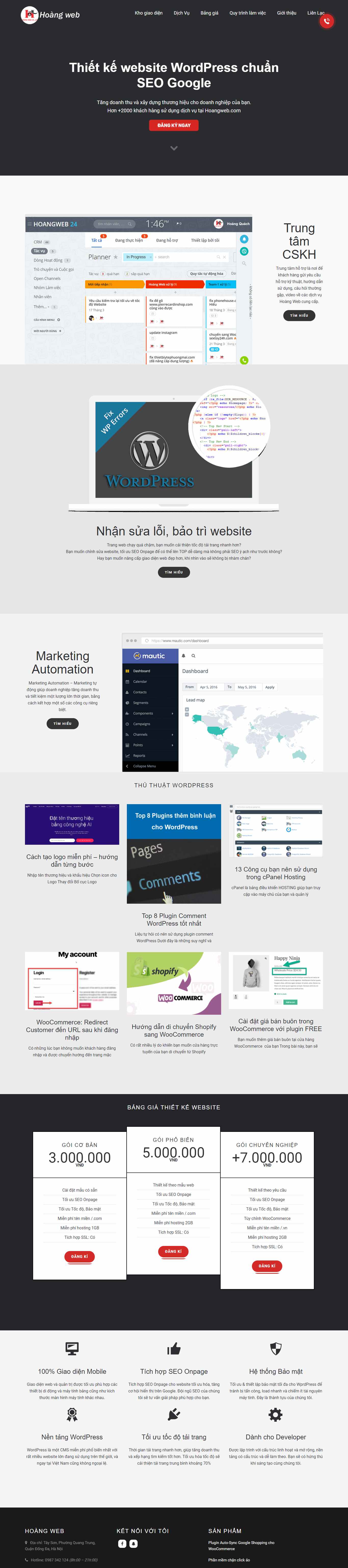 Thiết kế Web hostinger hoangweb.com
