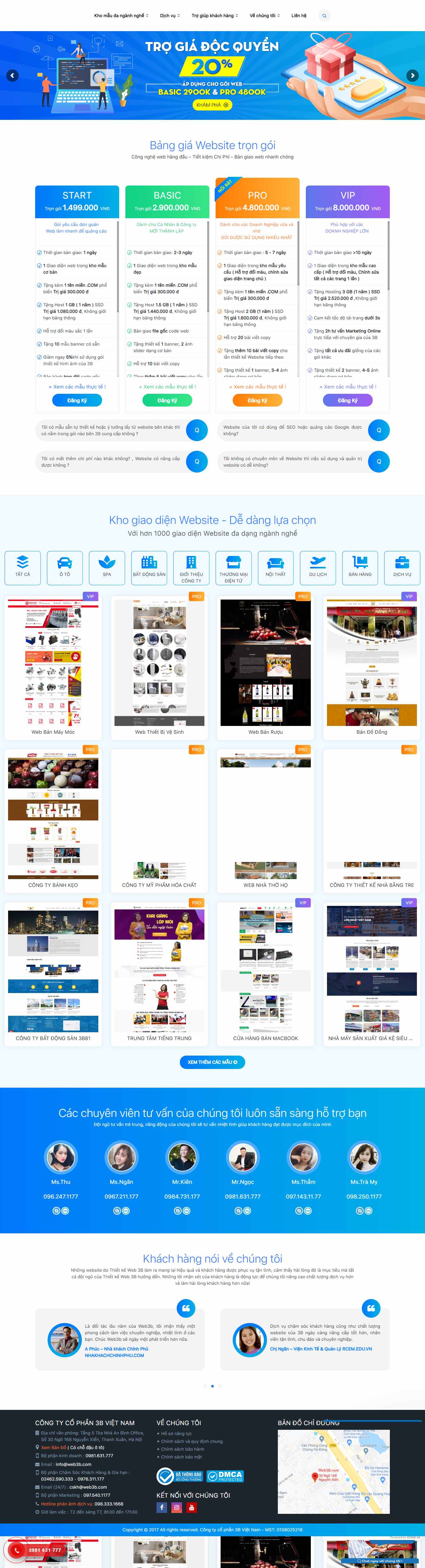 Thiết kế Web 3bvietnam thietkeweb3b.com