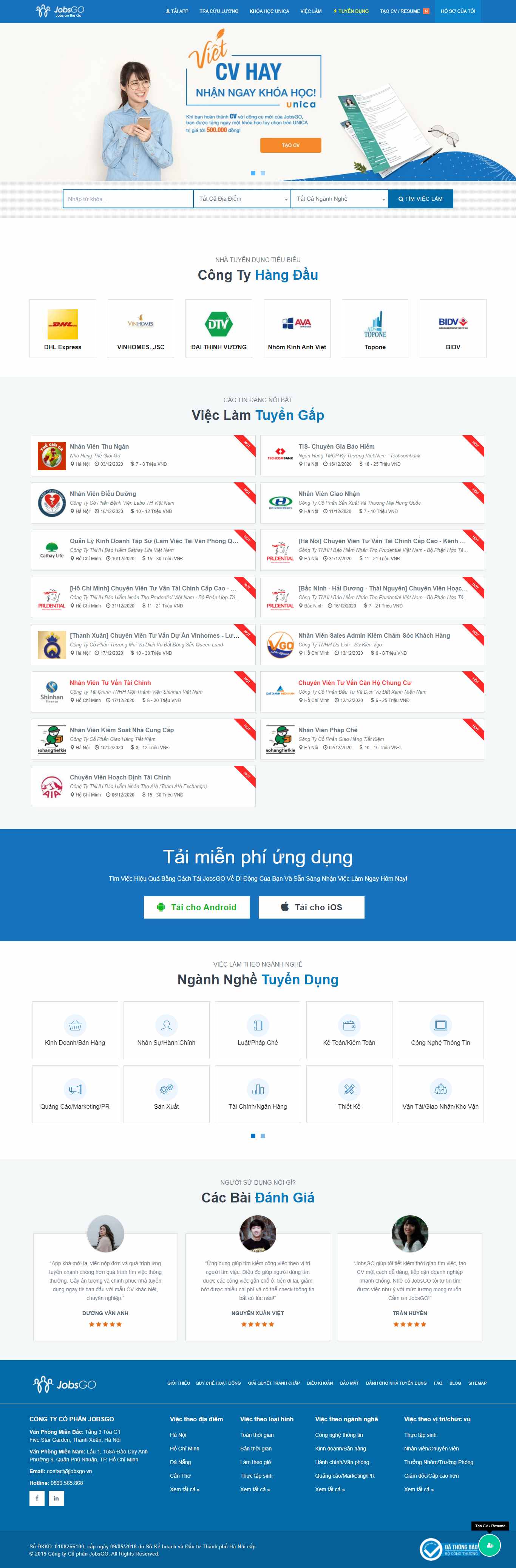 Thiết kế Web 3bvietnam jobsgo.vn