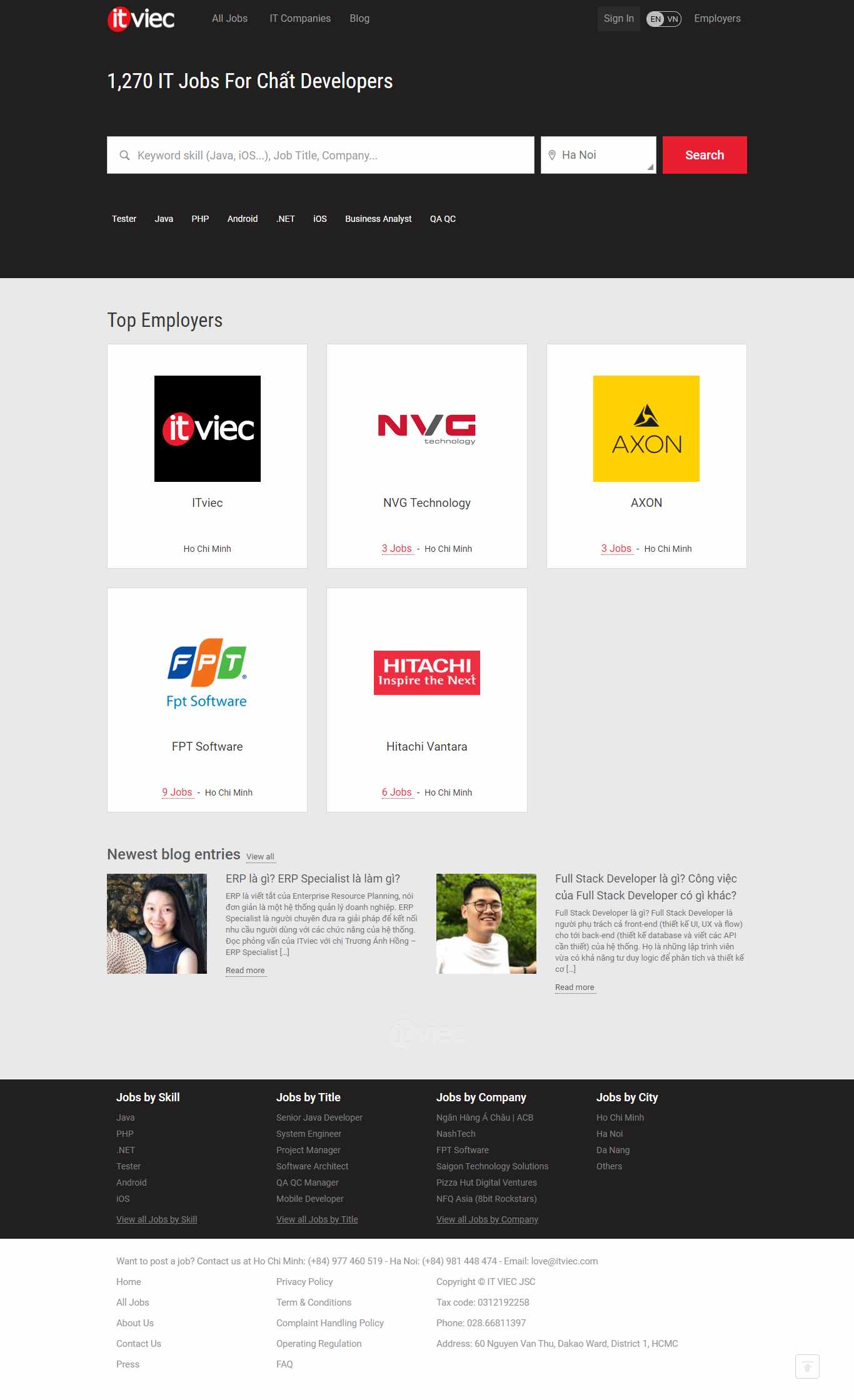 Thiết kế Web 3bvietnam itviec.com