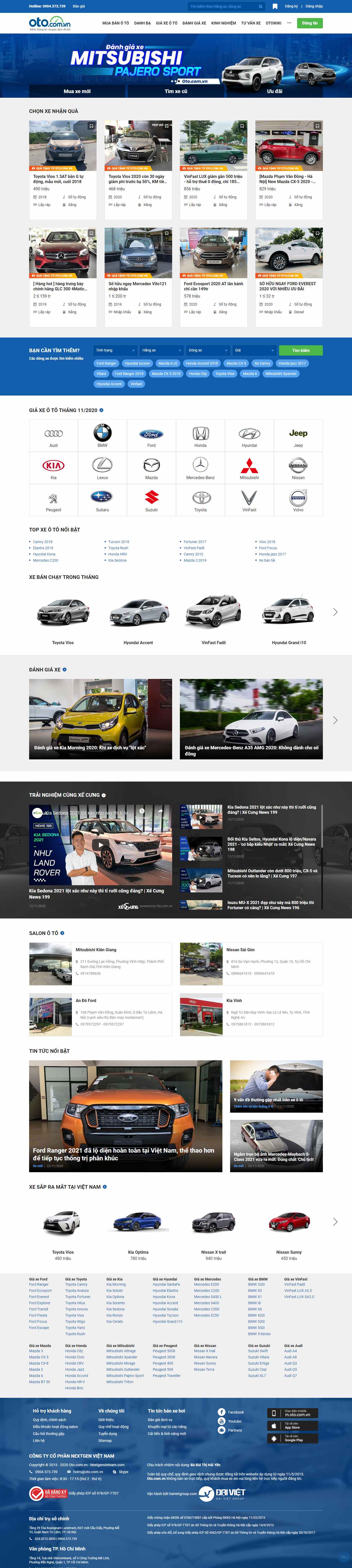 Thiết kế Web ô tô oto.com.vn