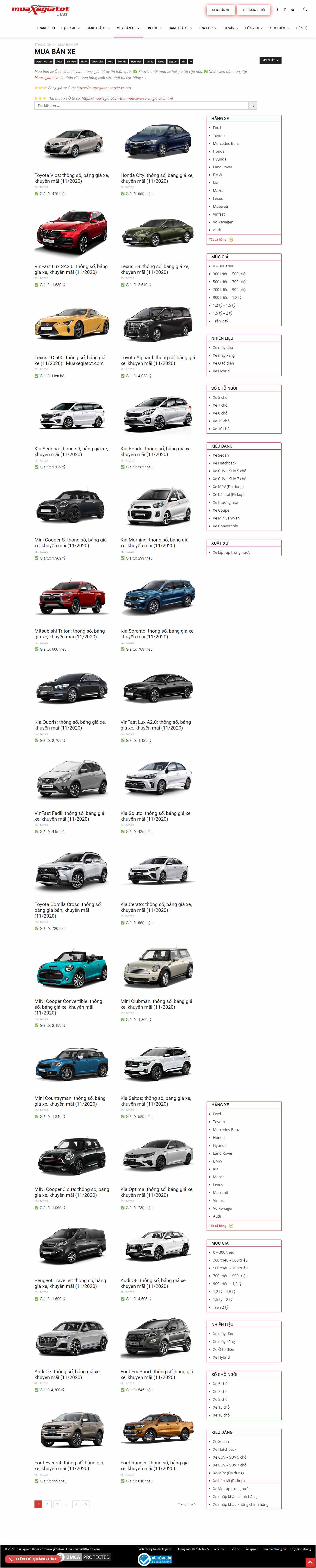 Thiết kế Web ô tô muaxegiatot.vn