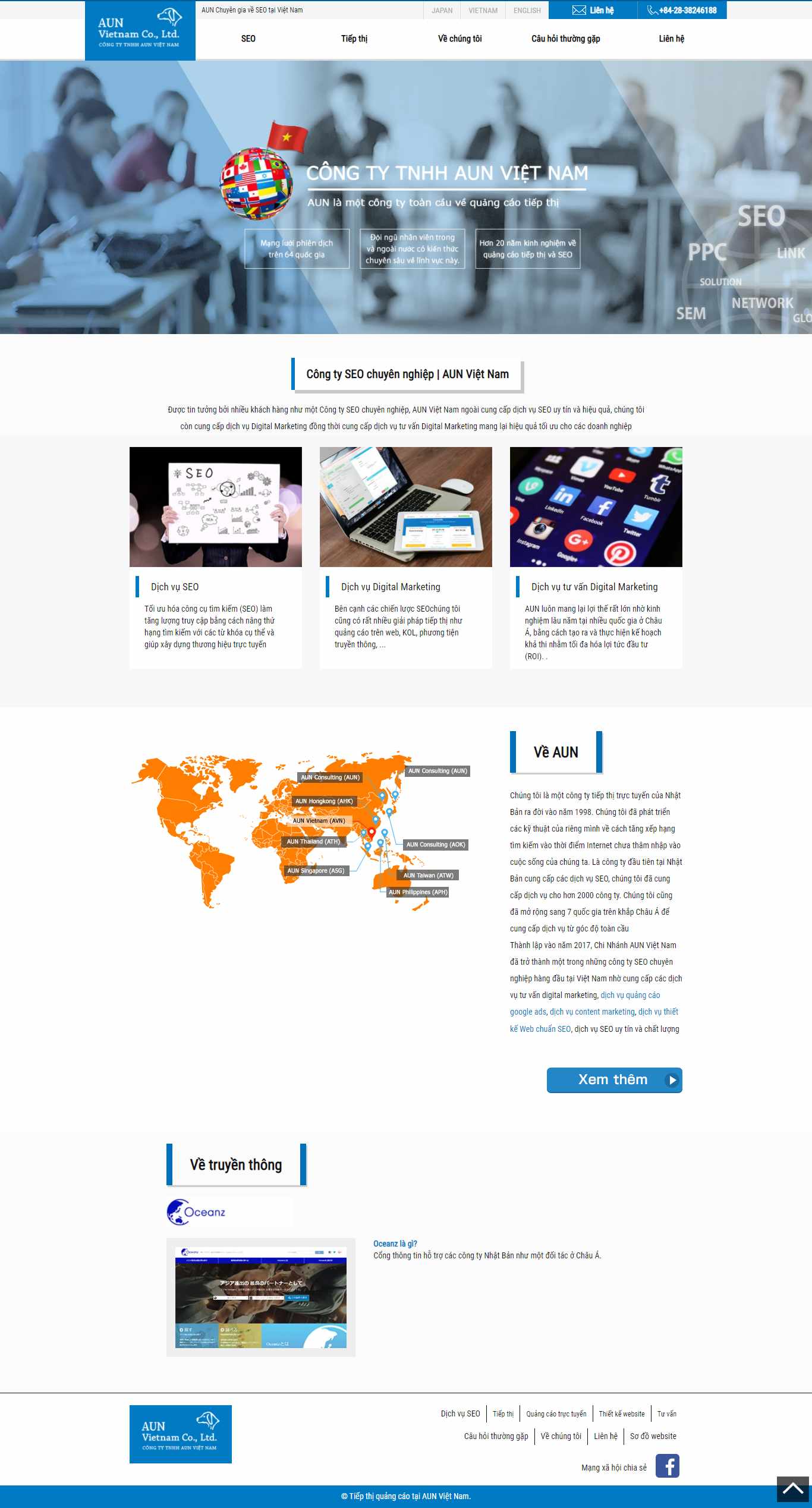 Thiết kế Web vifonic aun-vietnam.com.vn