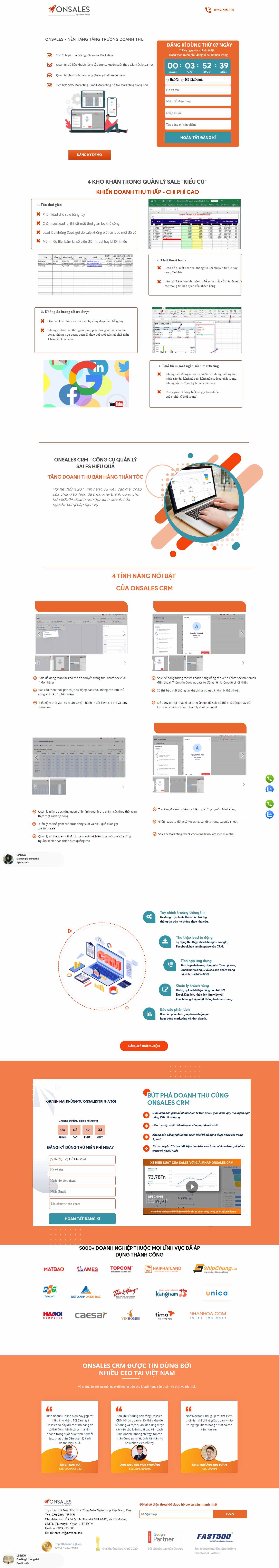 Thiết kế Web bizfly quanlysales.onsales.asia