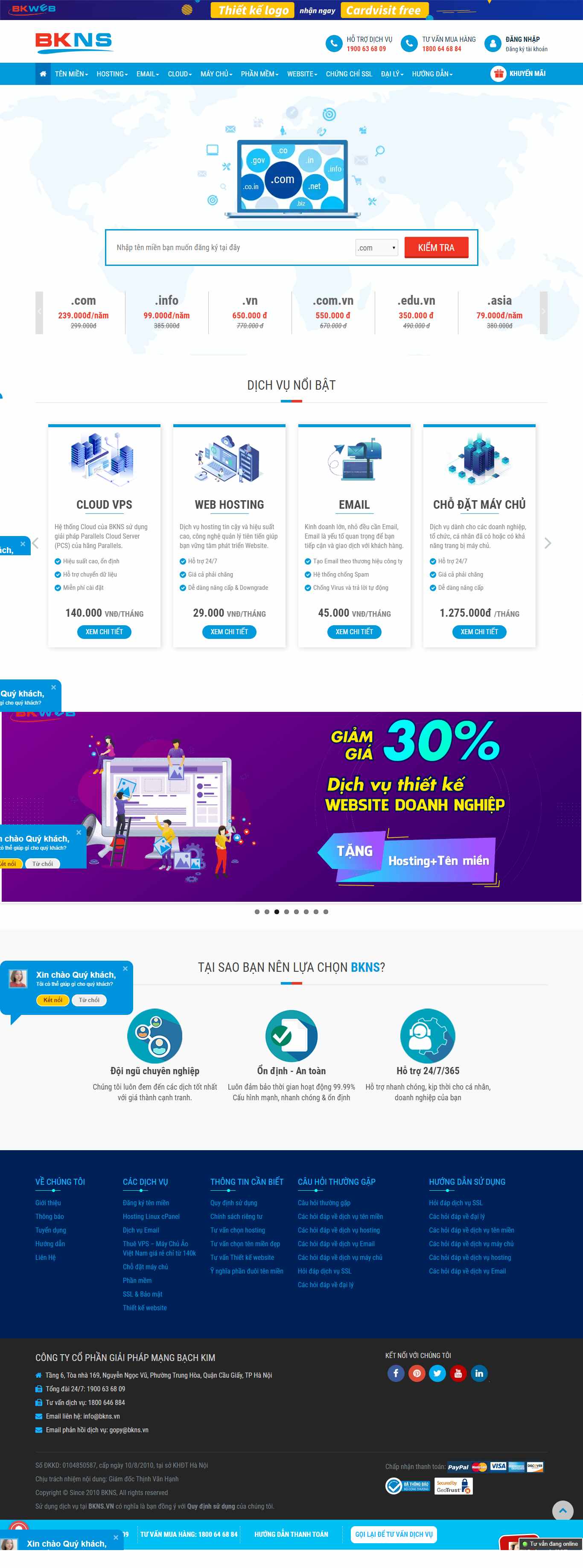 Thiết kế Web bkns bkns.vn