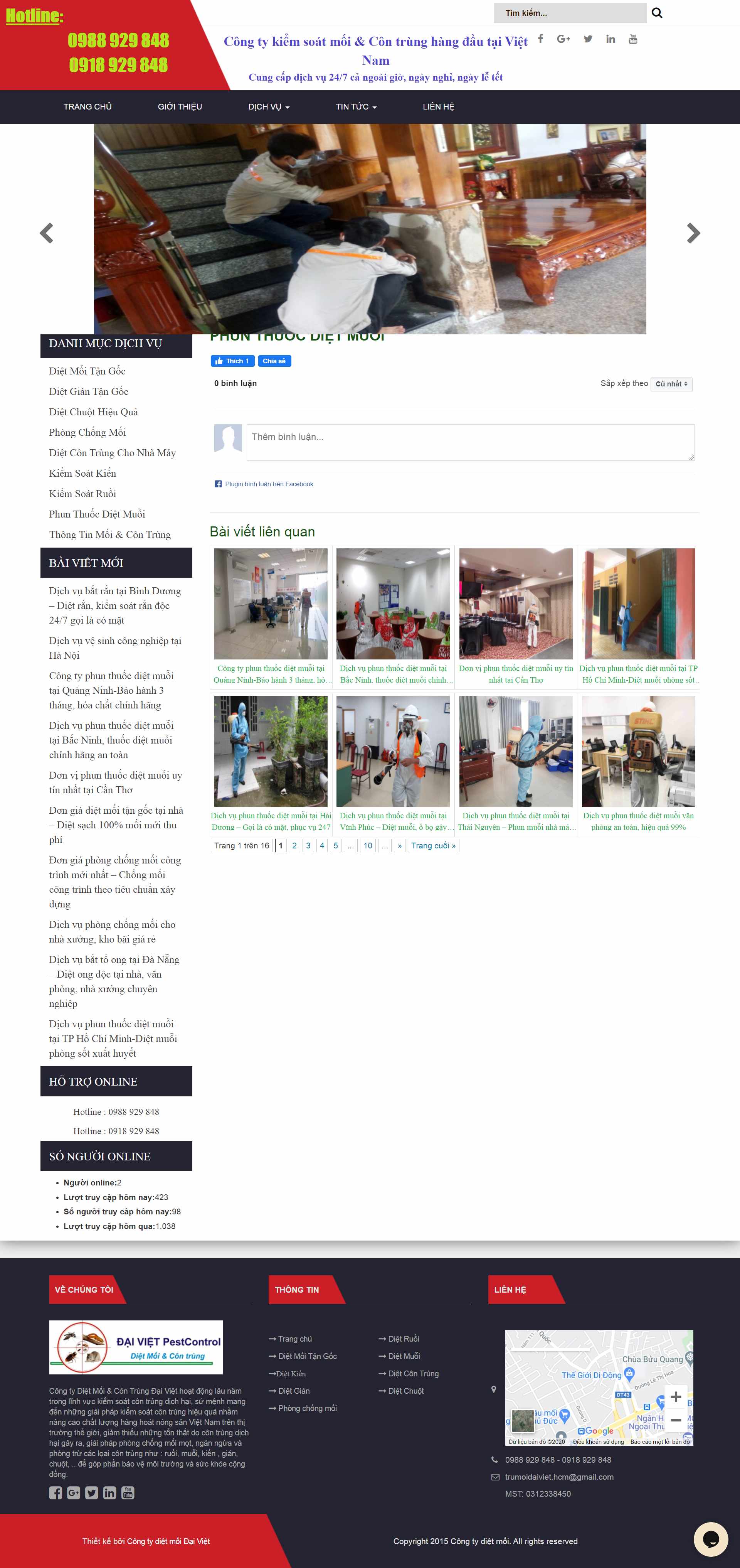 Thiết kế Web công ty diệt muỗi dichvudietmoi.vn