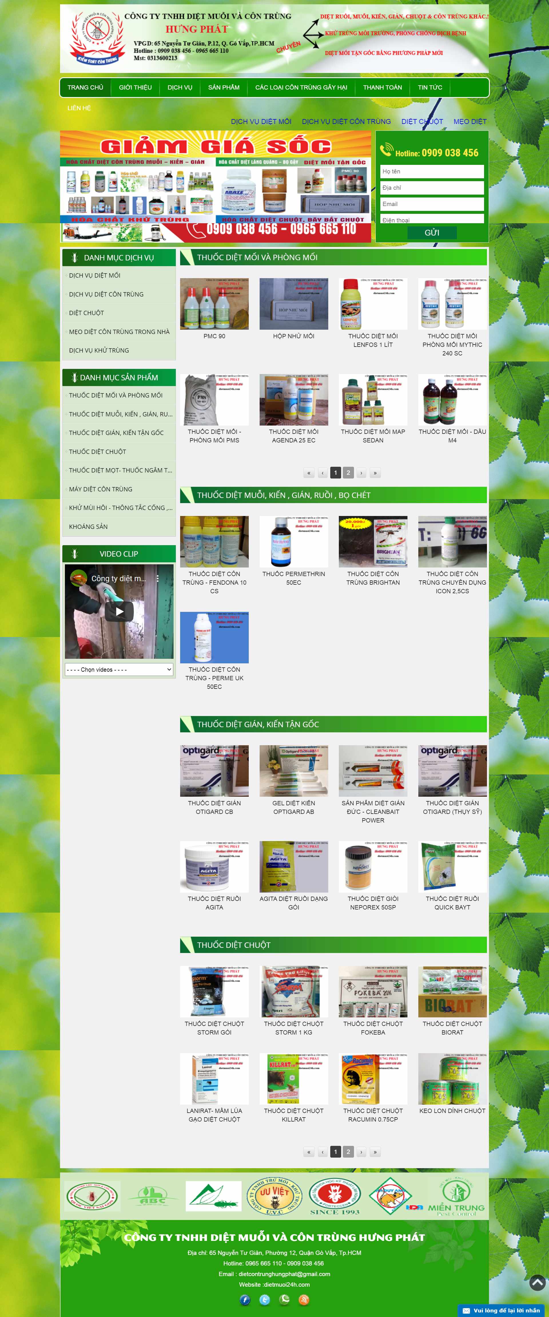 Thiết kế Web công ty diệt muỗi dietmuoi24h.com