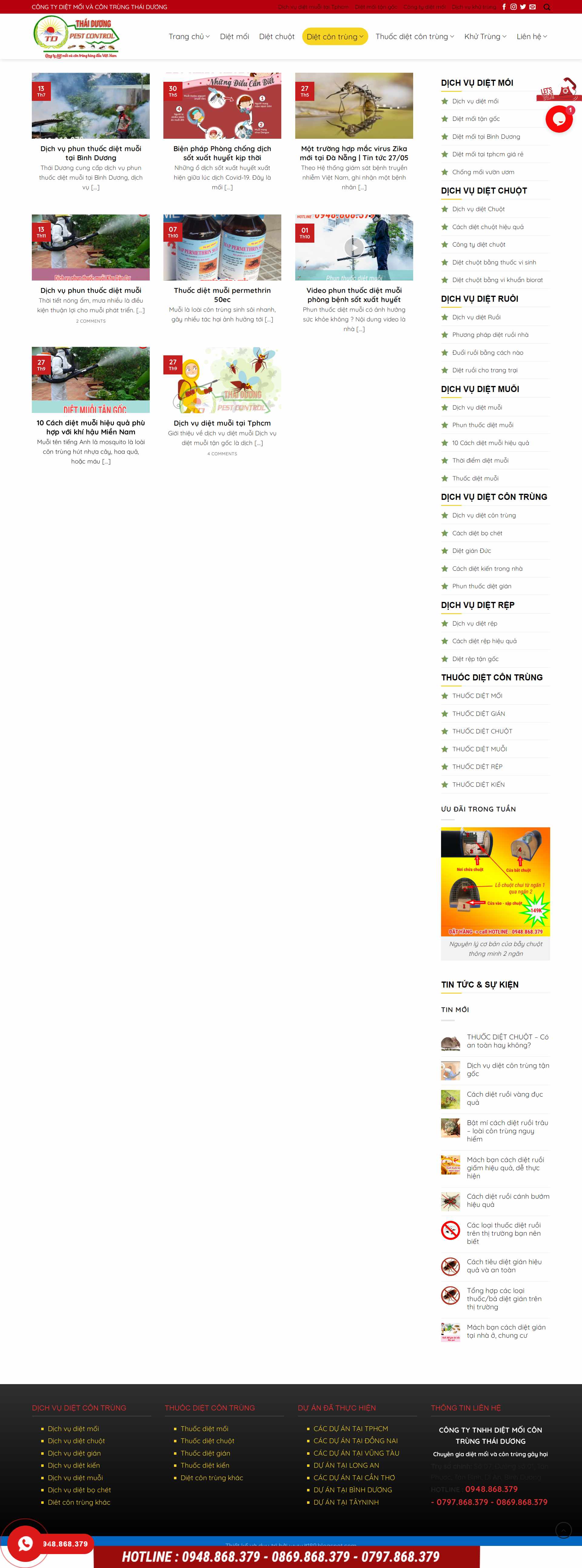 Thiết kế Web công ty diệt muỗi contrungmiennam.com.vn