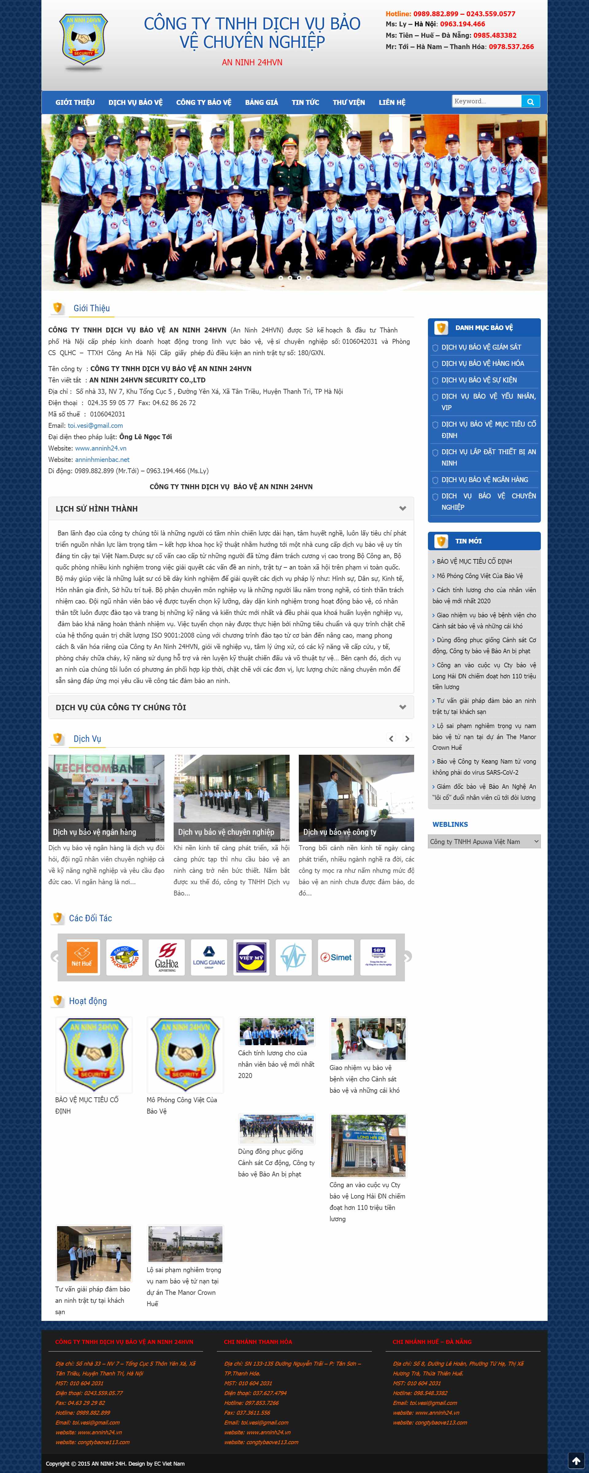 Thiết kế Web an ninh - bảo vệ anninh24.vn