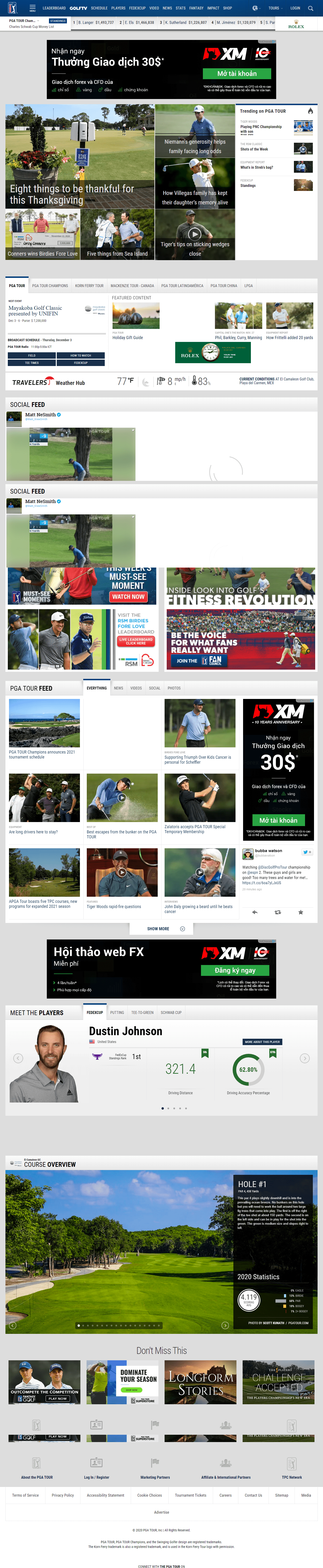 Thiết kế Web zozo pgatour.com