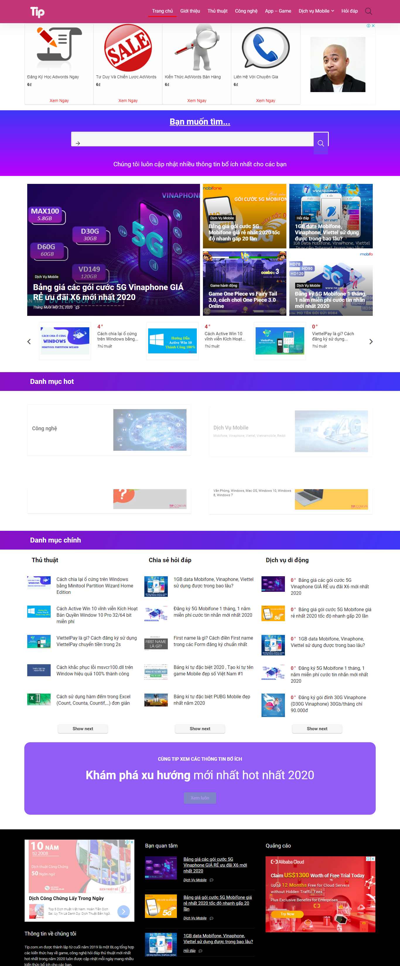 Thiết kế Web coccoc tip.com.vn