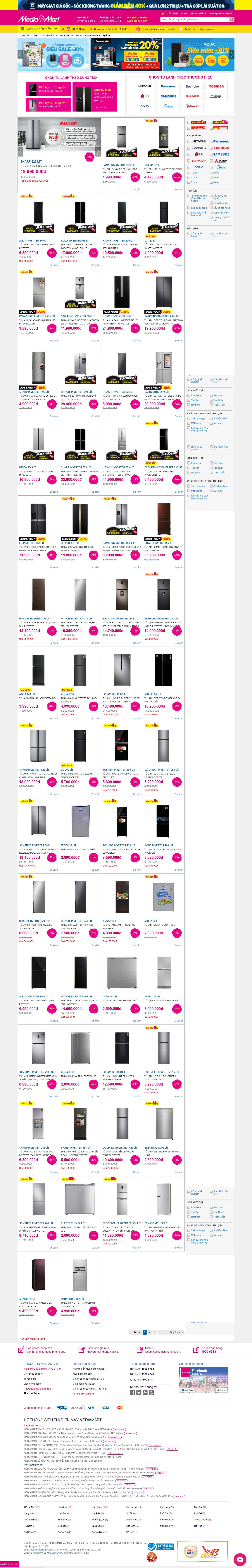 Thiết kế Web bán tủ lạnh mediamart.vn