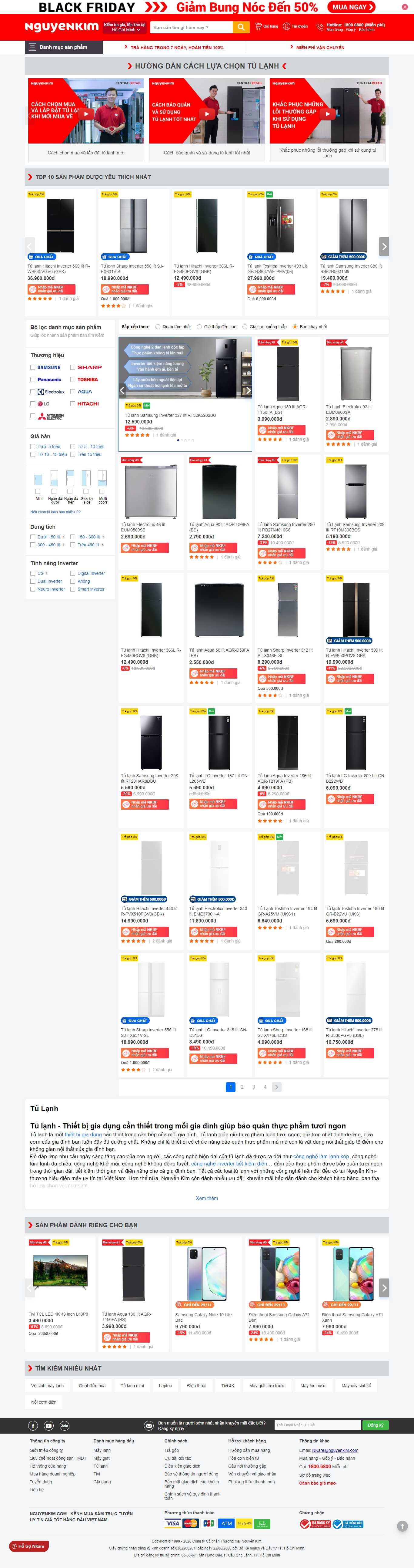 Thiết kế Web bán tủ lạnh nguyenkim.com