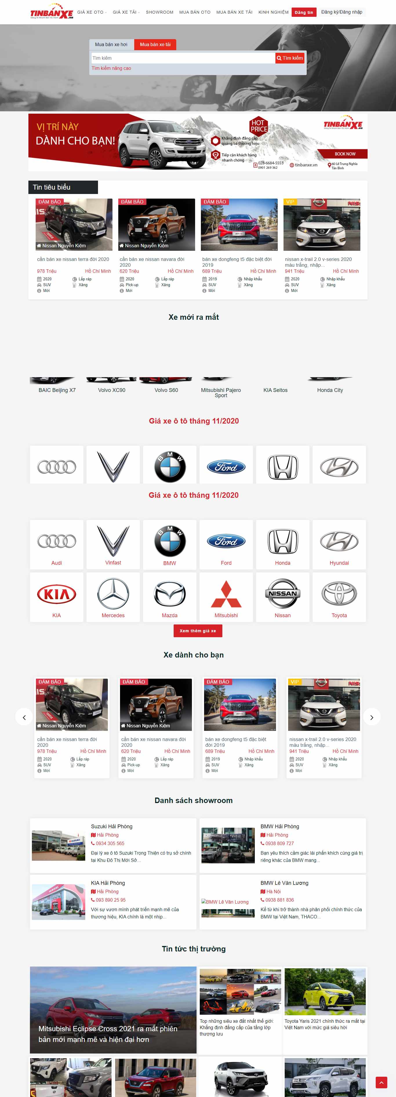 Thiết kế Web ô tô - xe hơi tinbanxe.vn