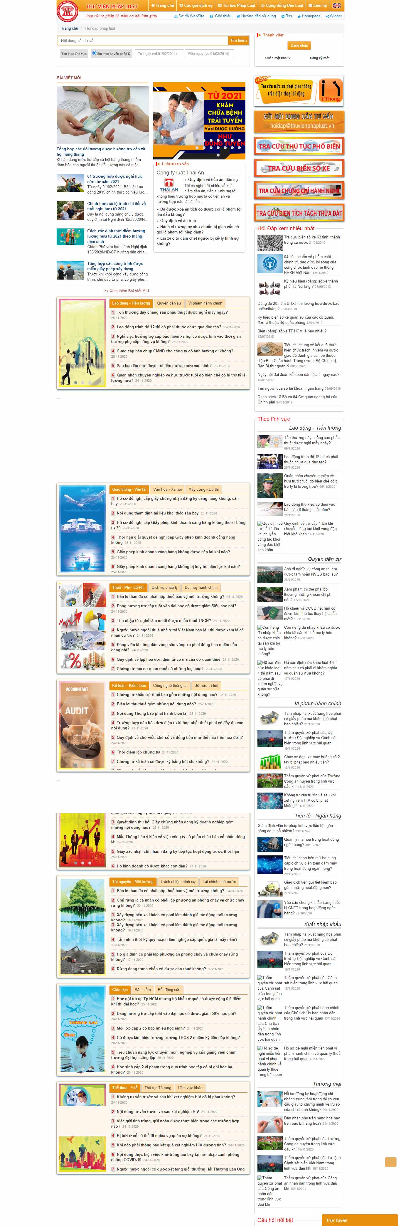 Thiết kế Web nhà nước hoidap.thuvienphapluat.vn
