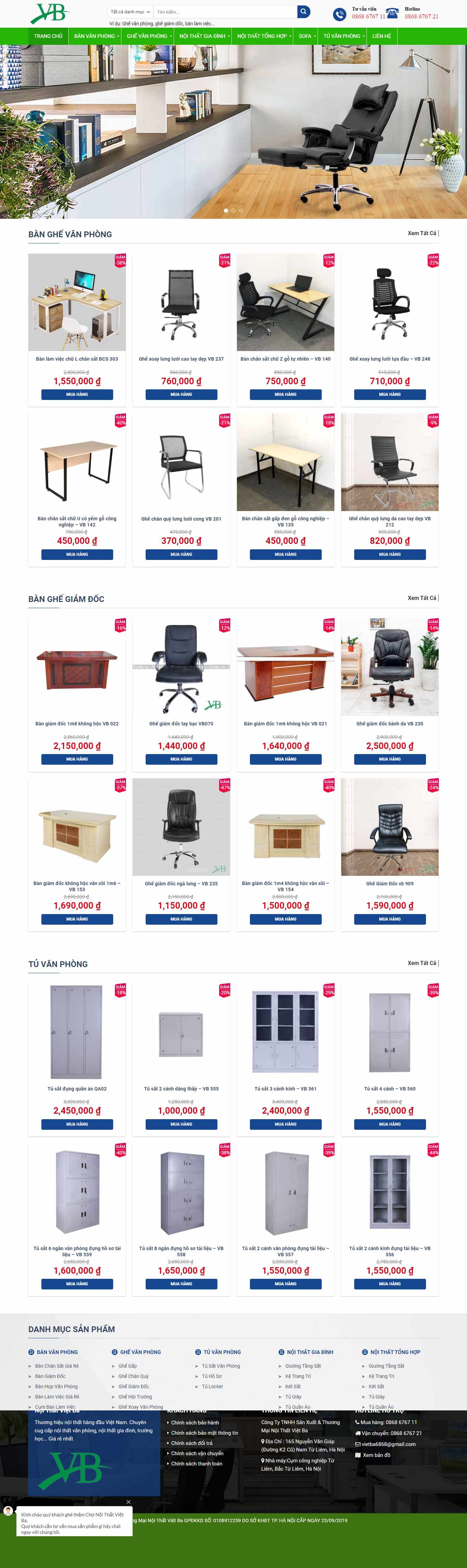 Thiết kế Web bán tủ quần áo vietba.vn