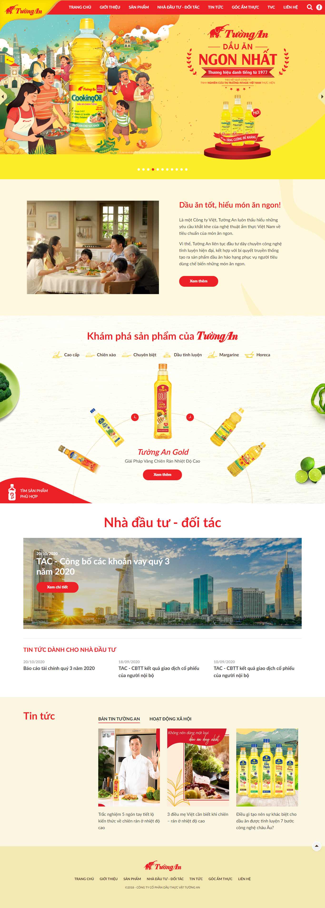 Thiết kế Web đại lý bán dầu ăn tuongan.com.vn