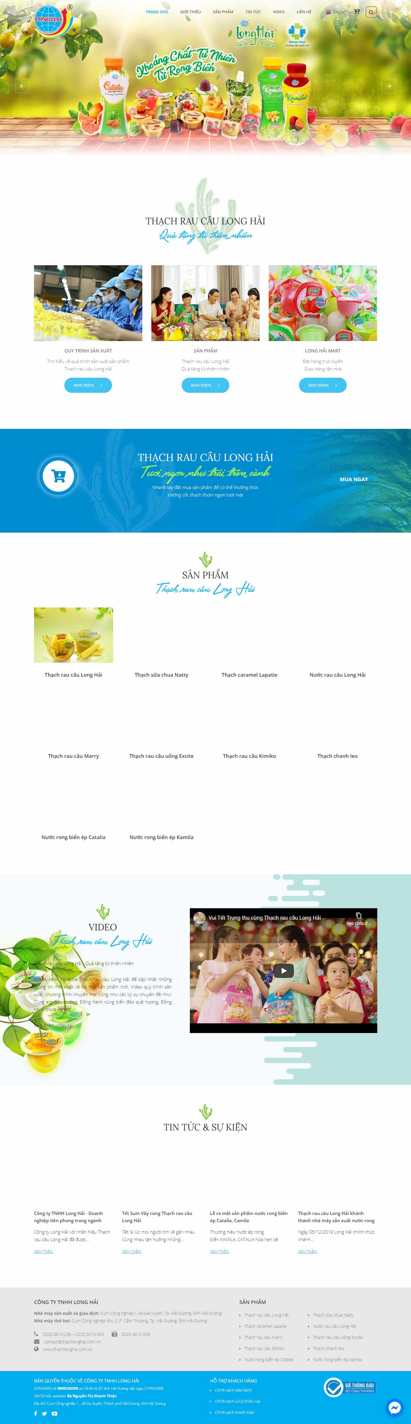Thiết kế Web bán thạch rau câu thachlonghai.com.vn