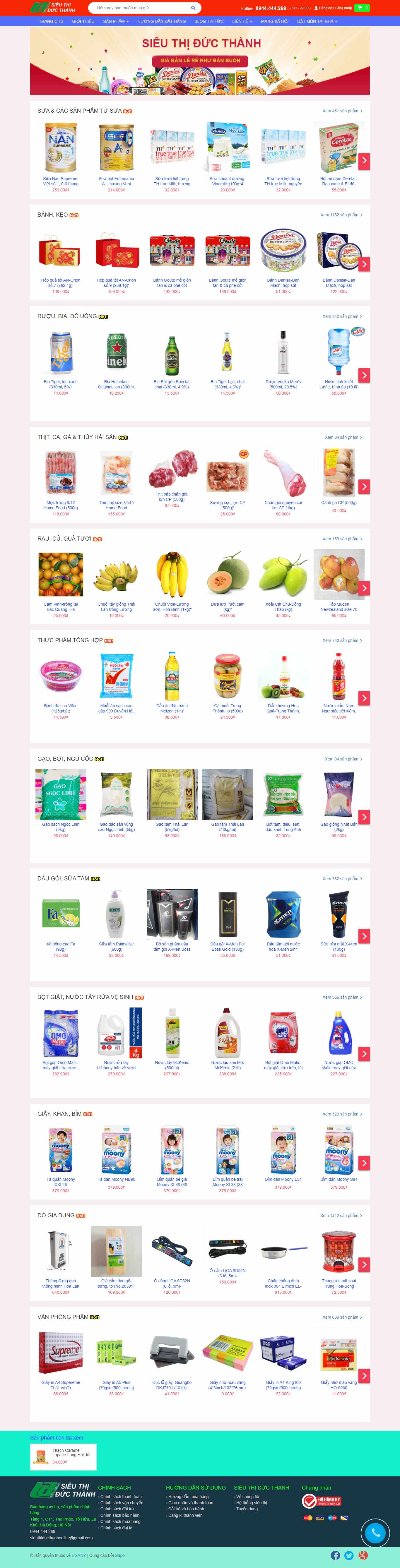 Thiết kế Web bán thạch rau câu sieuthiducthanh.com