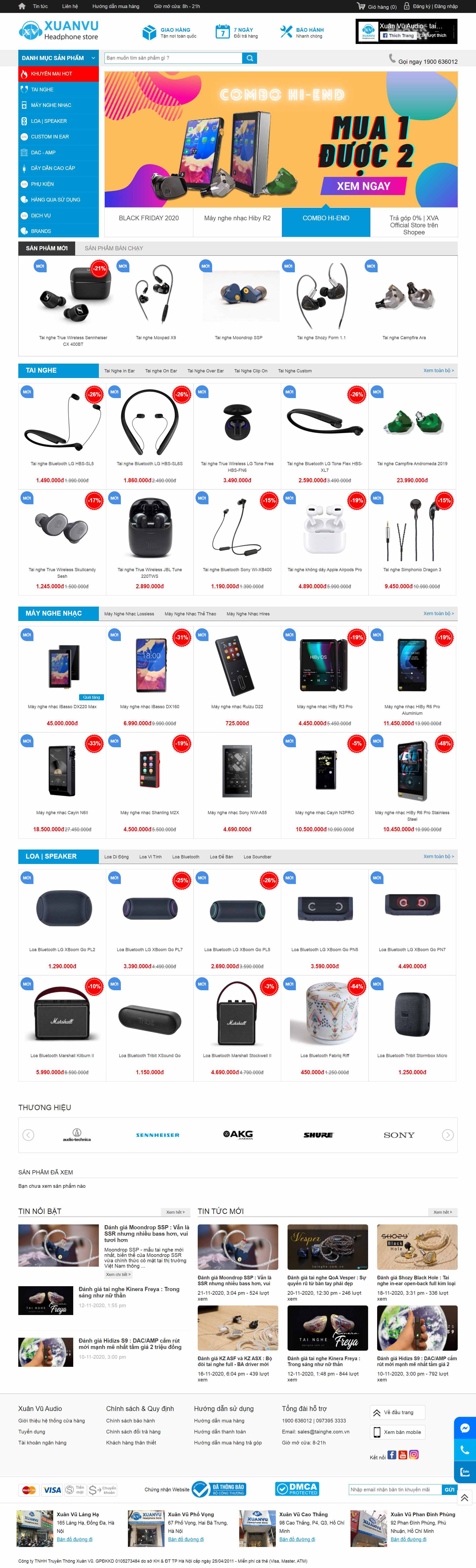 Thiết kế Web bán tai nghe tainghe.com.vn