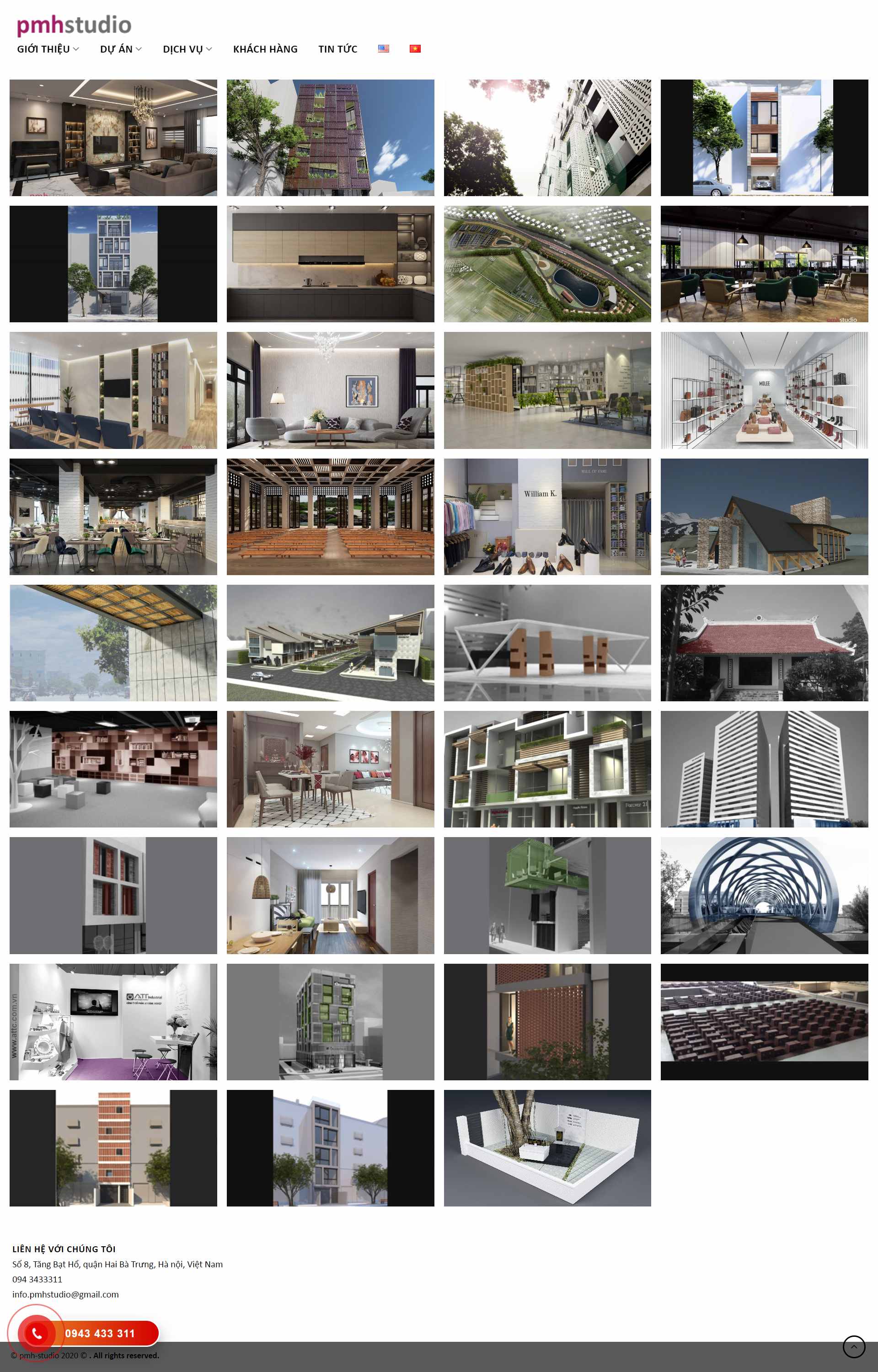Thiết kế Web công ty kiến trúc pmh-studio.com