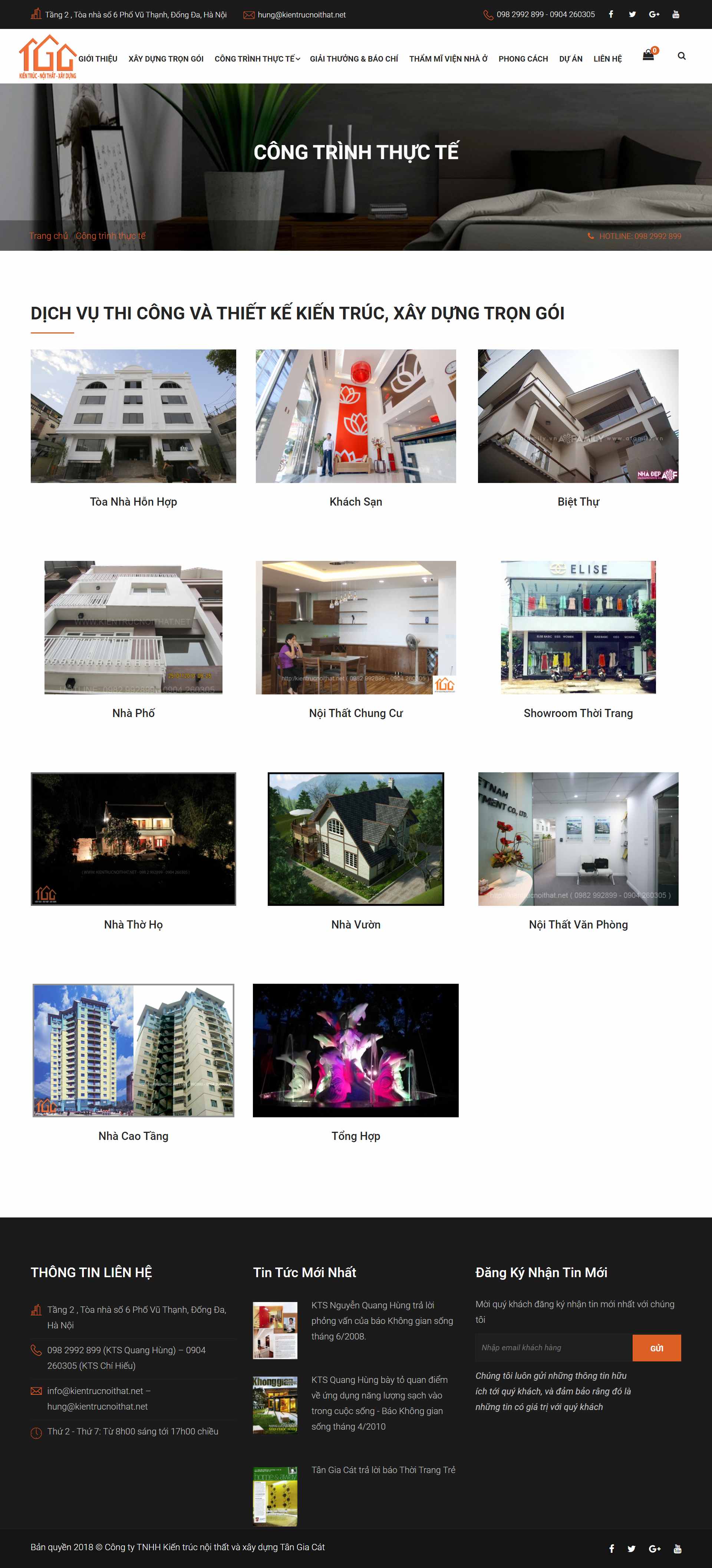 Thiết kế Web công ty nội thất kientrucnoithat.net