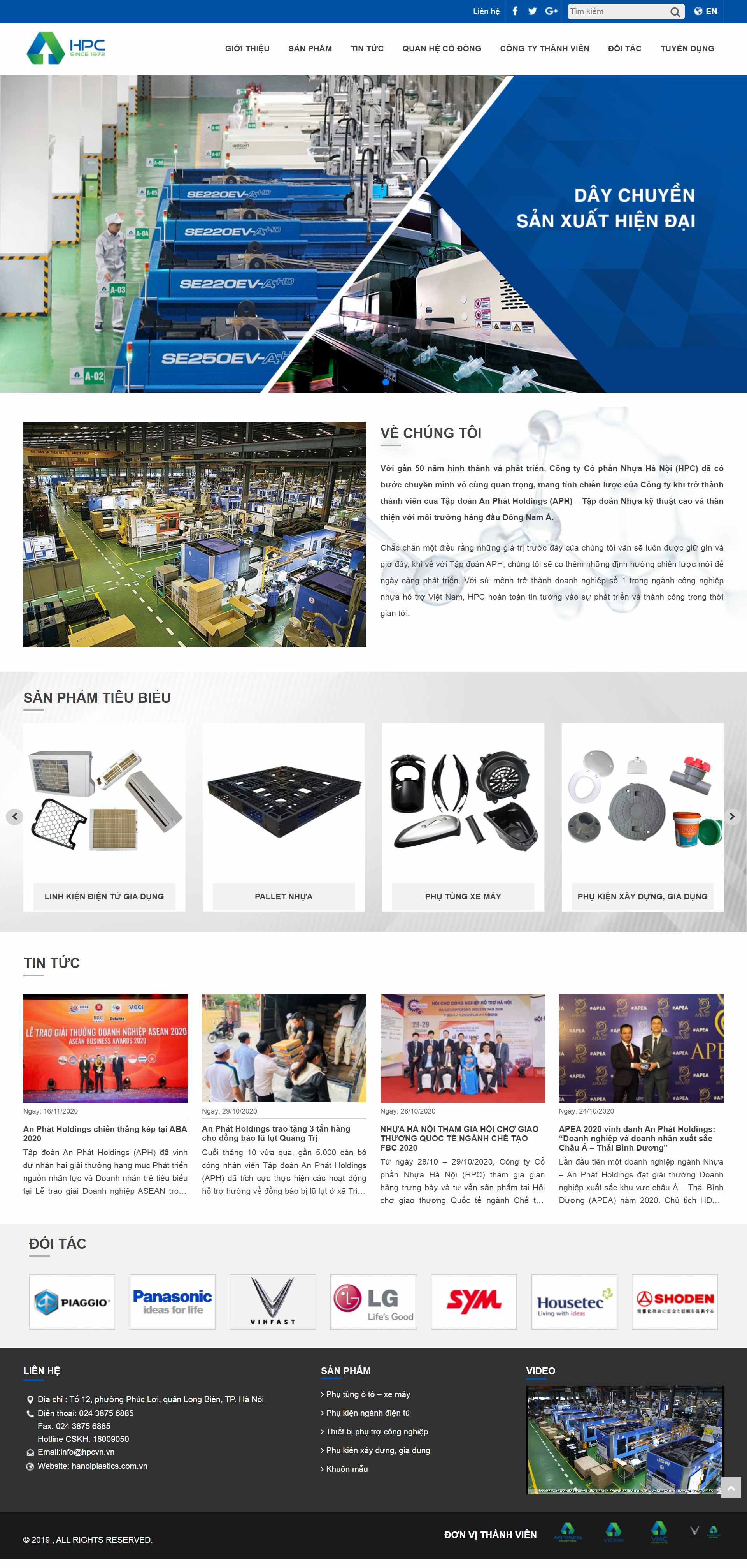 Thiết kế Web công ty nhựa hanoiplastics.com.vn