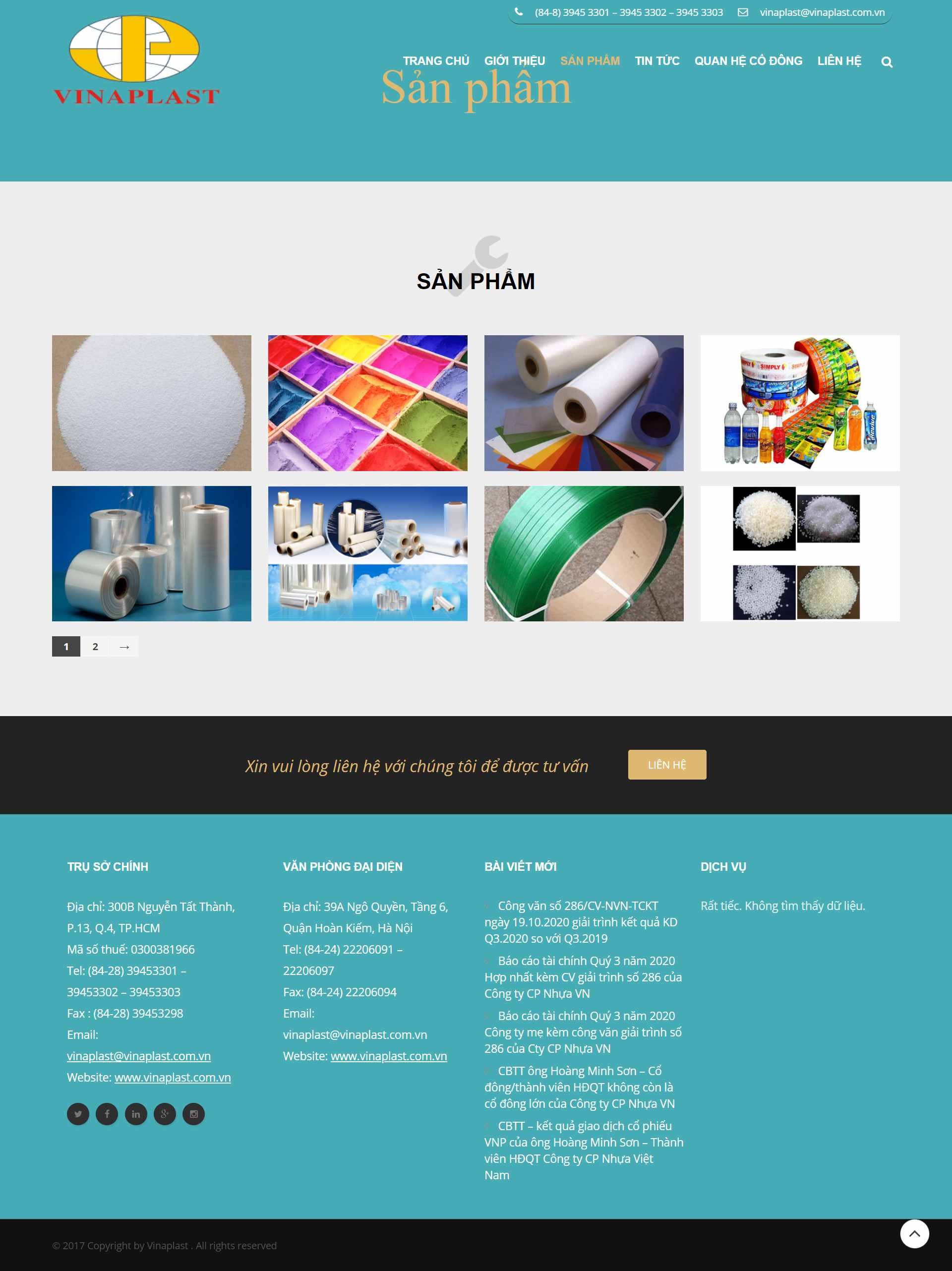 Thiết kế Web công ty nhựa vinaplast.com.vn