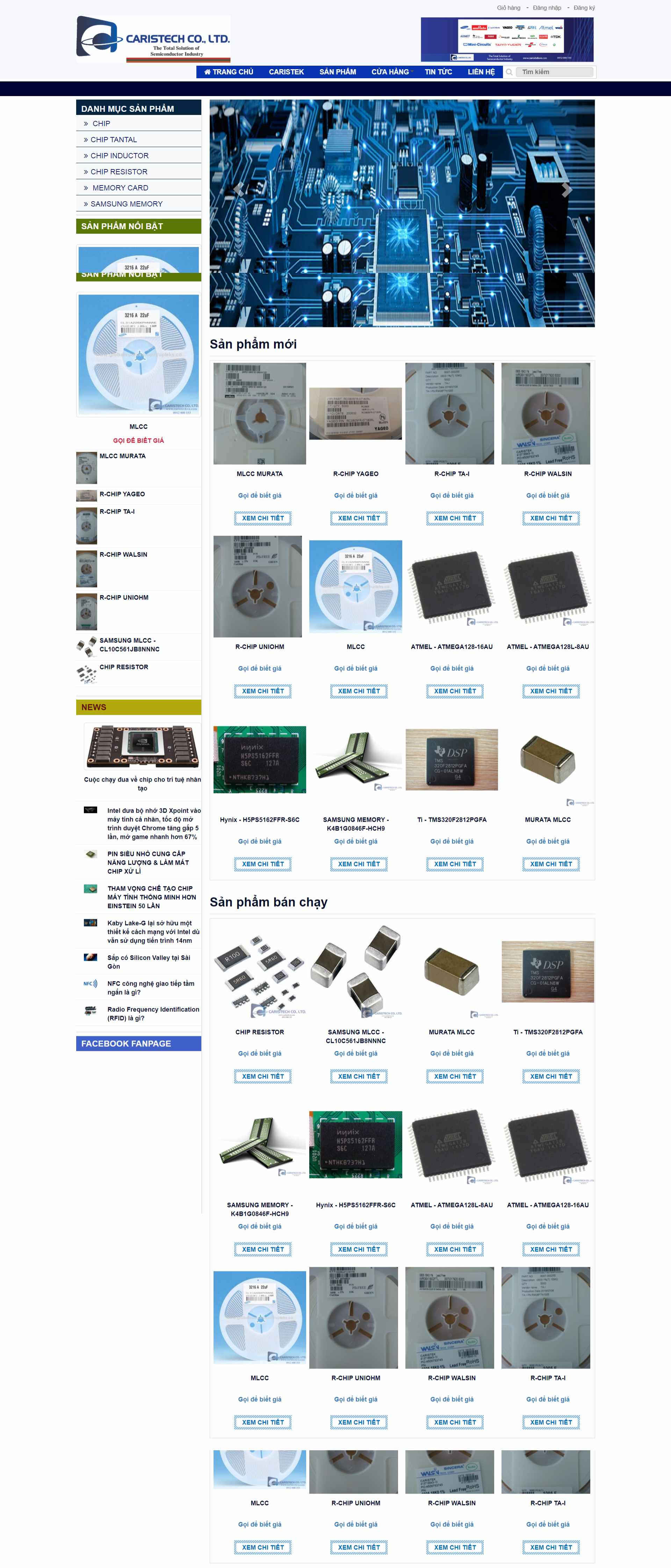 Thiết kế Web công ty điện tử caristekvn.com