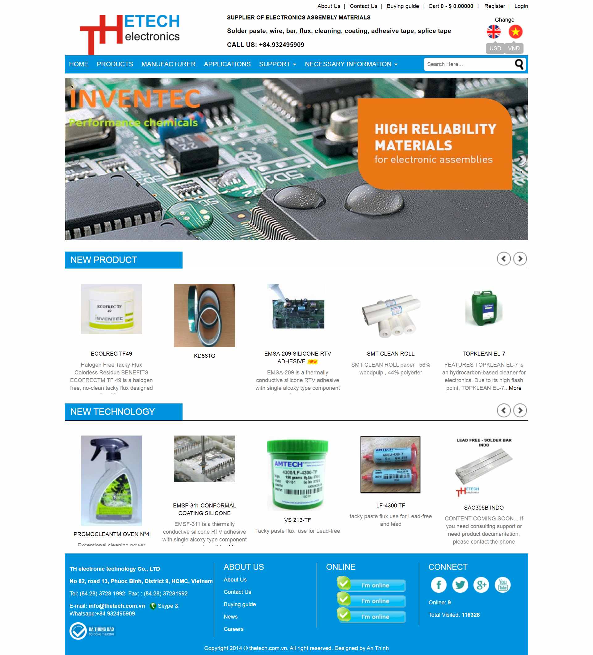 Thiết kế Web công ty điện tử thetech.com.vn