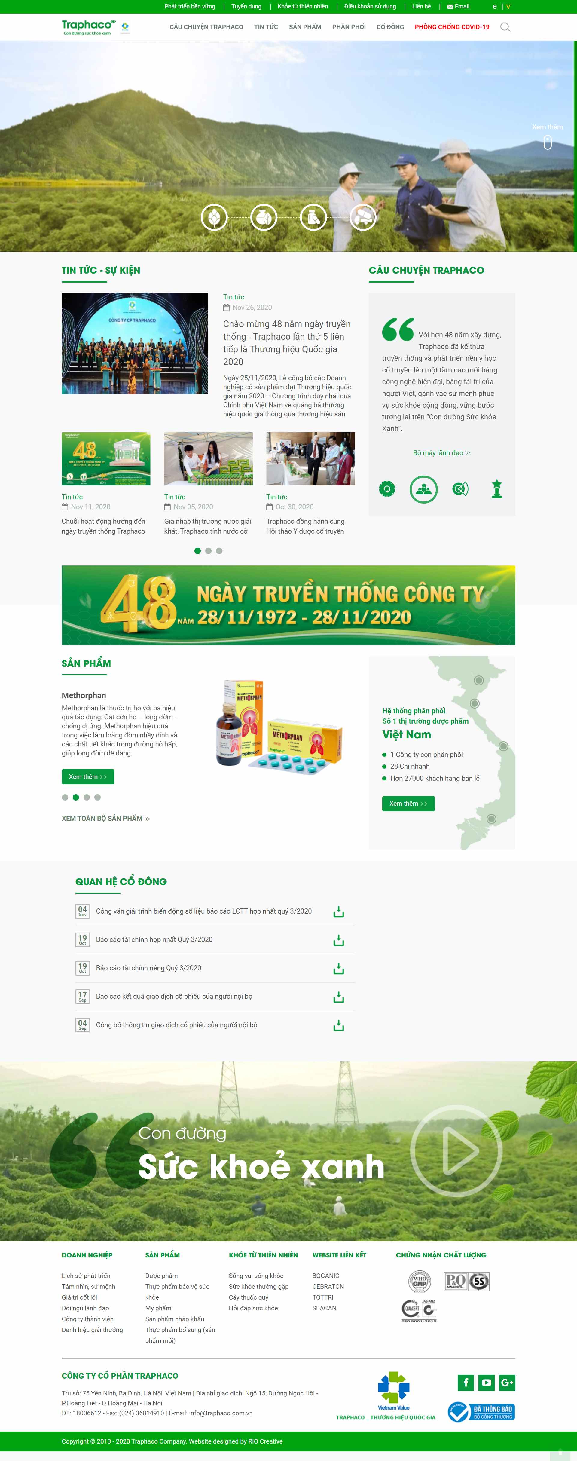 Thiết kế Web công ty dược traphaco.com.vn