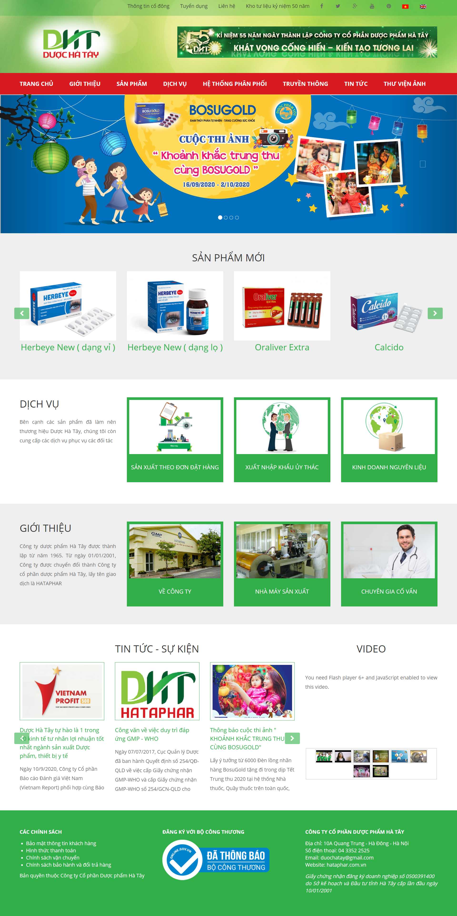 Thiết kế Web công ty dược hataphar.com.vn