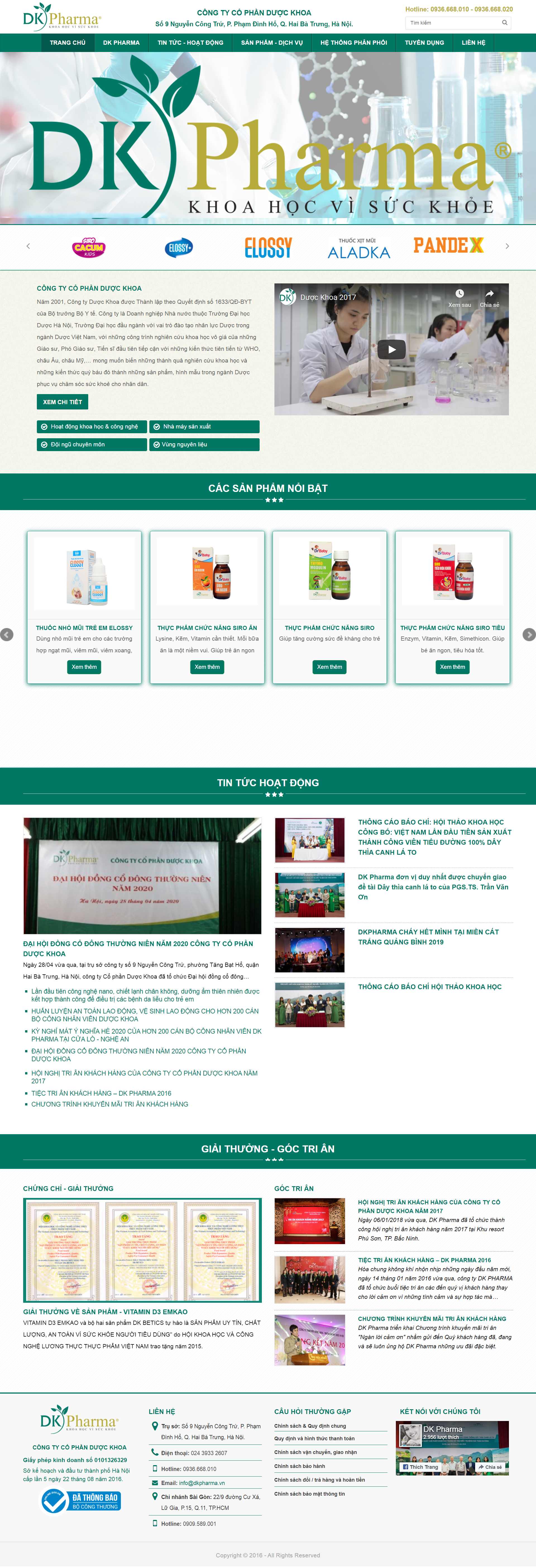 Thiết kế Web công ty dược dkpharma.vn