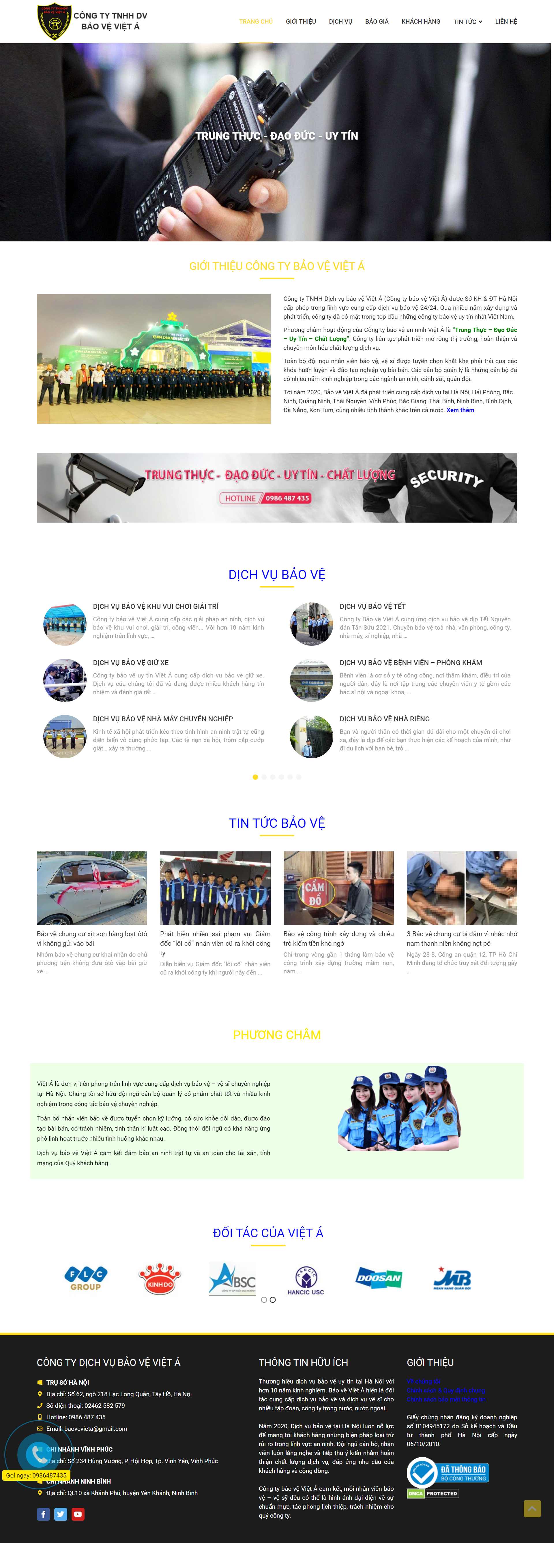 Thiết kế Web công ty bảo vệ baovevieta.com