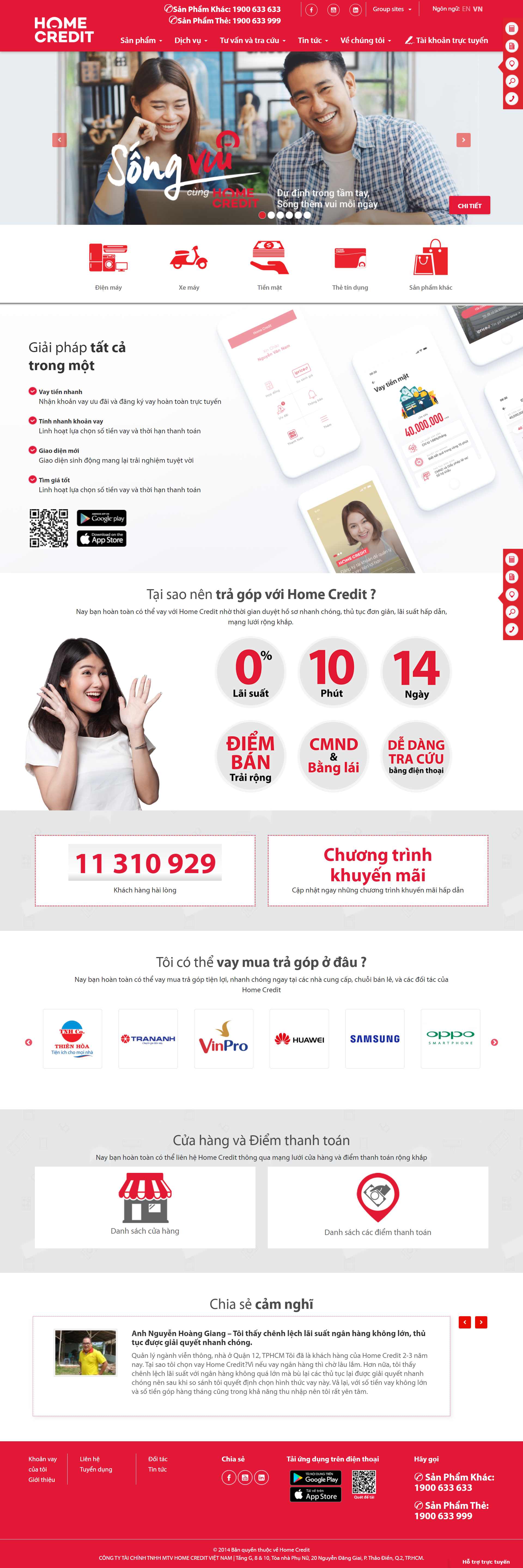 Thiết kế Web công ty tài chính homecredit.vn