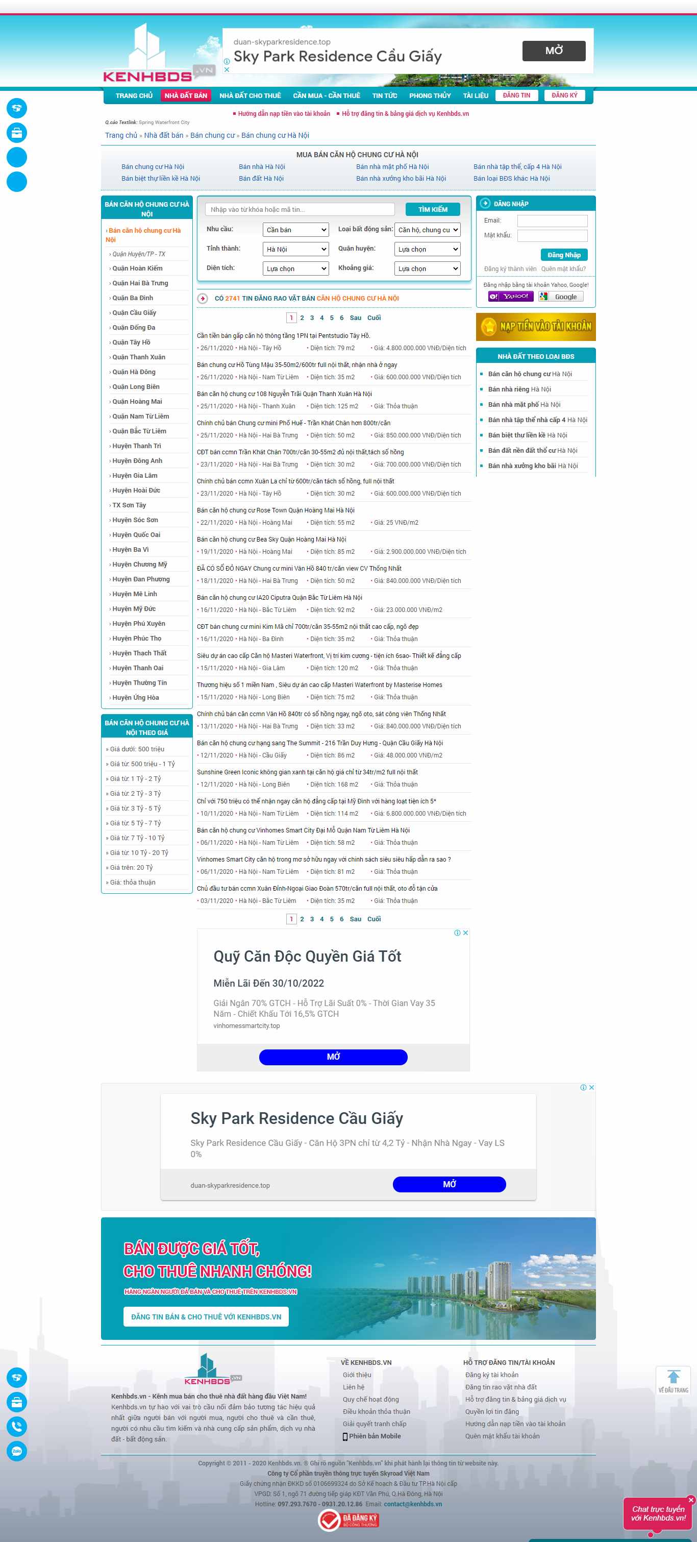 Thiết kế Web bán chung cư kenhbds.vn