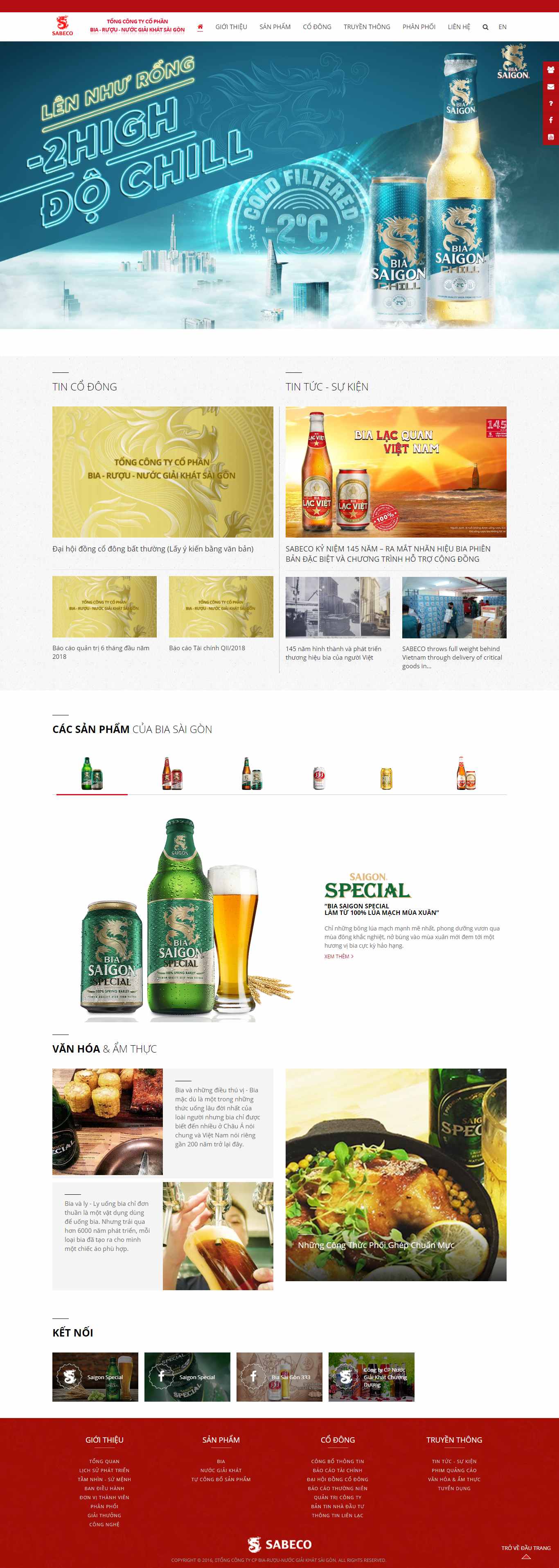 Thiết kế Web công ty bia sabeco.com.vn