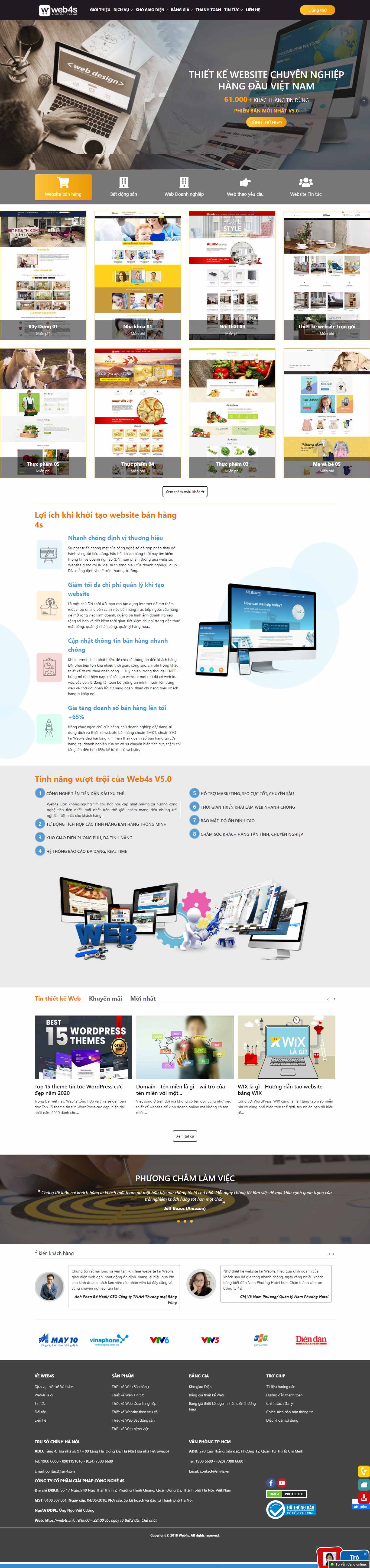 Thiết kế Web có sẵn web4s.vn