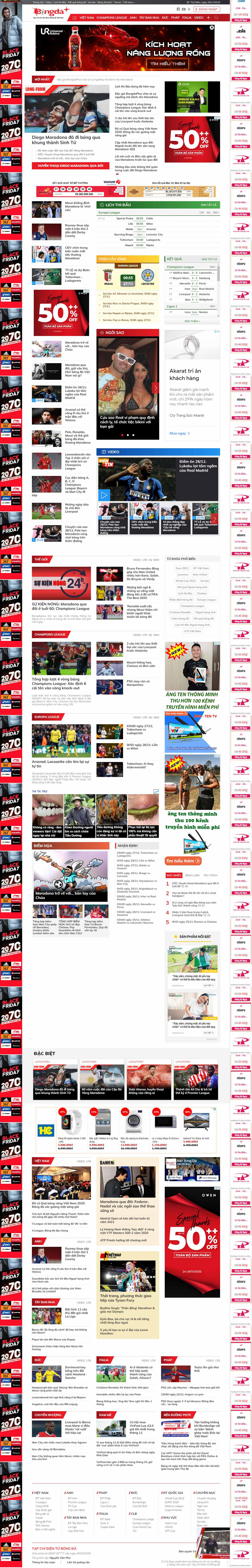 Thiết kế Web bóng đá bongdaplus.vn