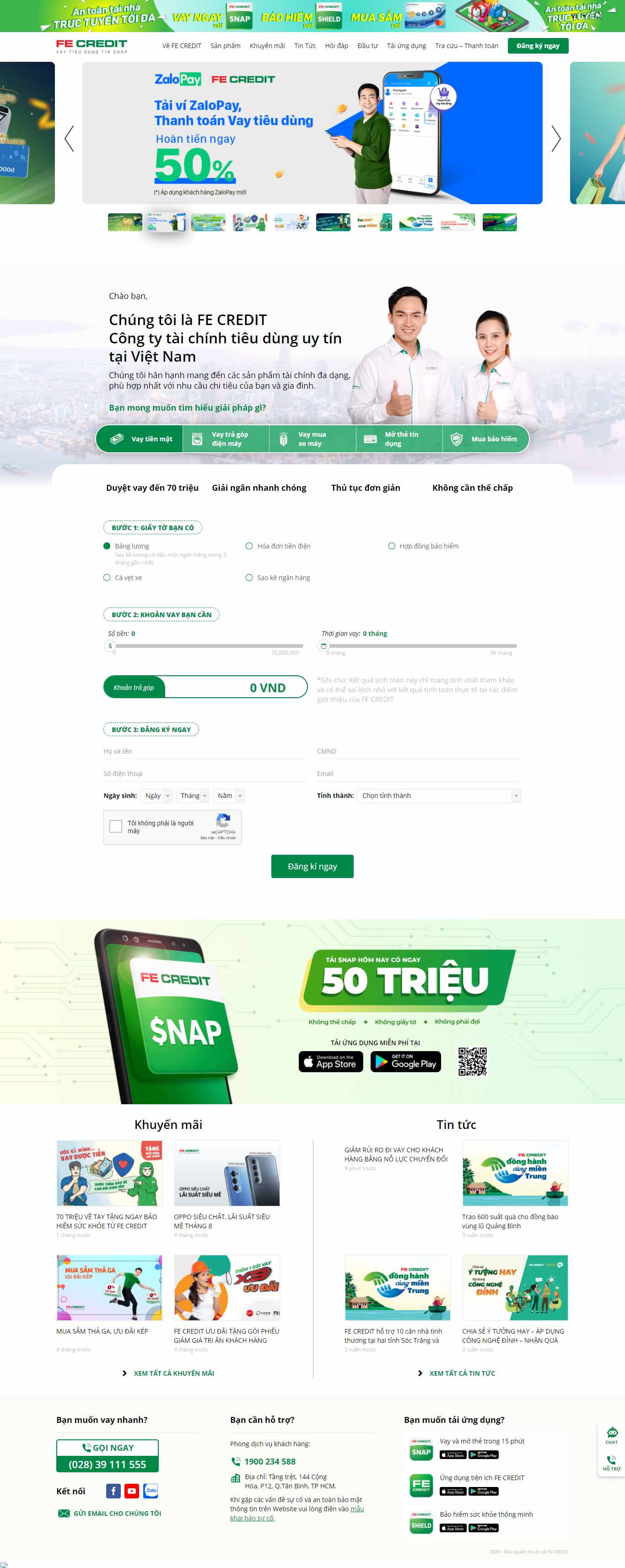 Thiết kế Web công ty tài chính fecredit.com.vn