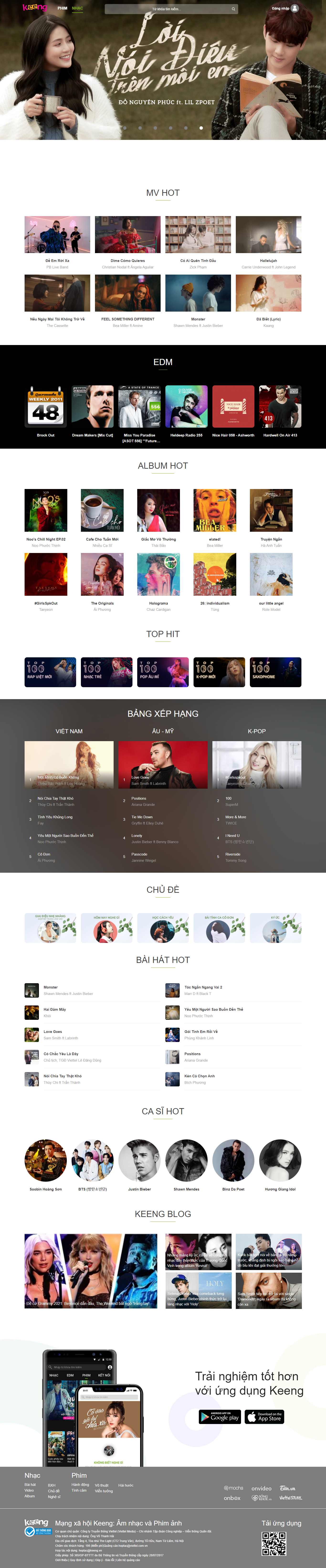 Thiết kế Web facebook keeng.vn