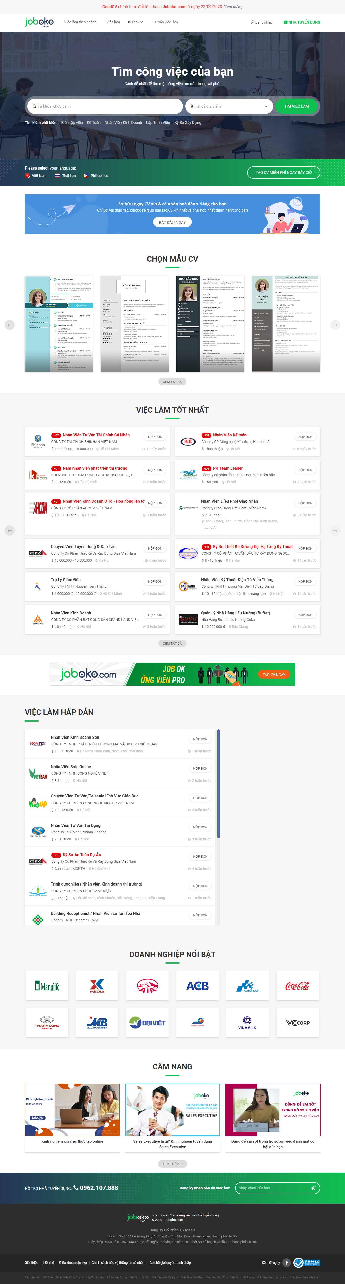 Thiết kế Web raothue vn.joboko.com
