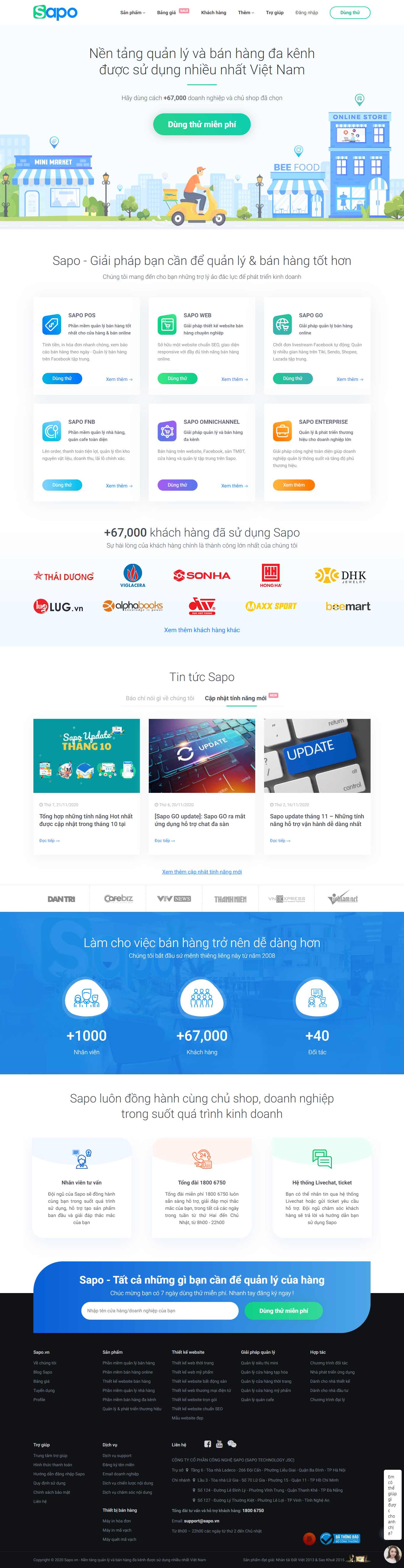 Thiết kế Web sapo sapo.vn