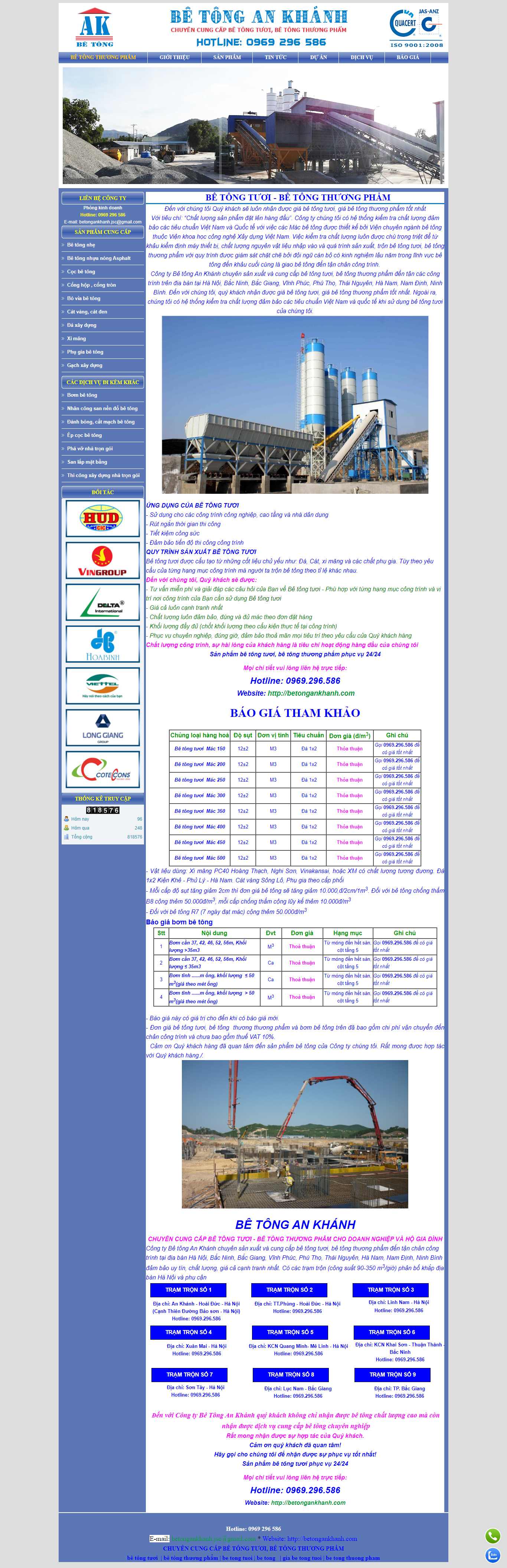 Thiết kế Web công ty bê tông betongankhanh.com