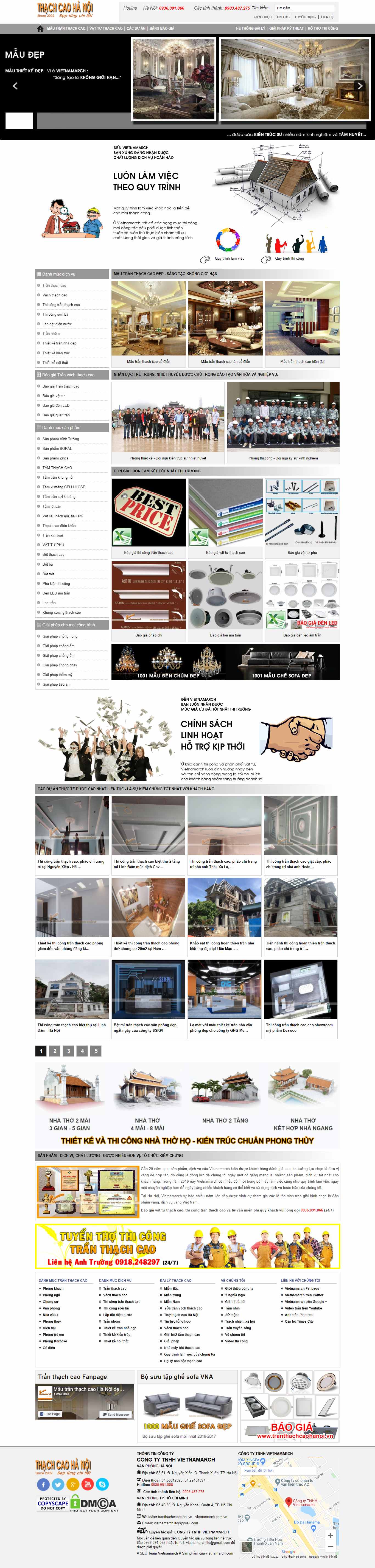 Thiết kế Web công ty trần thạch cao tranthachcaohanoi.vn