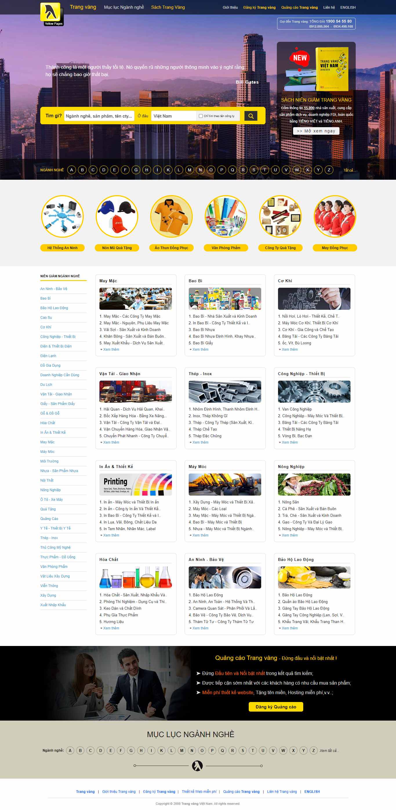Thiết kế Web công ty gạch men yellowpages.vnn.vn