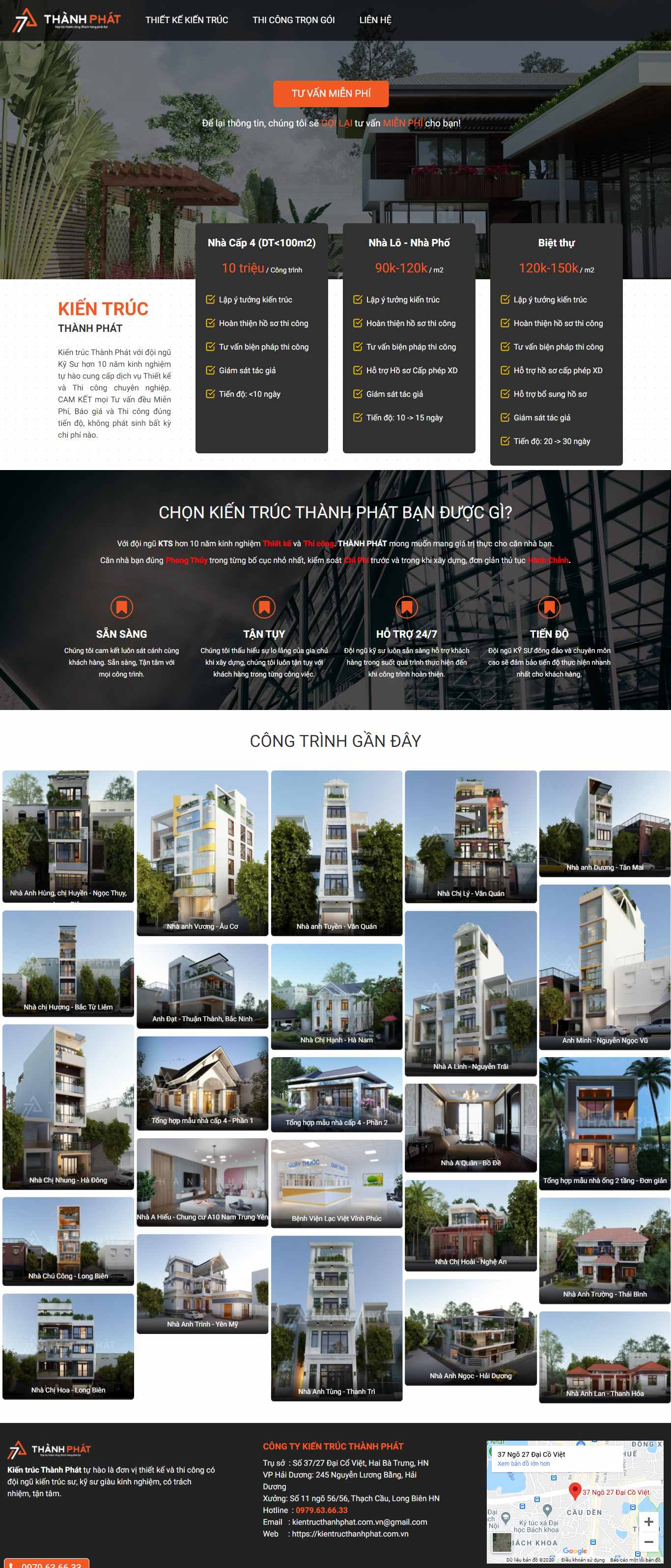 Thiết kế Web công ty xây dựng kientructhanhphat.com.vn