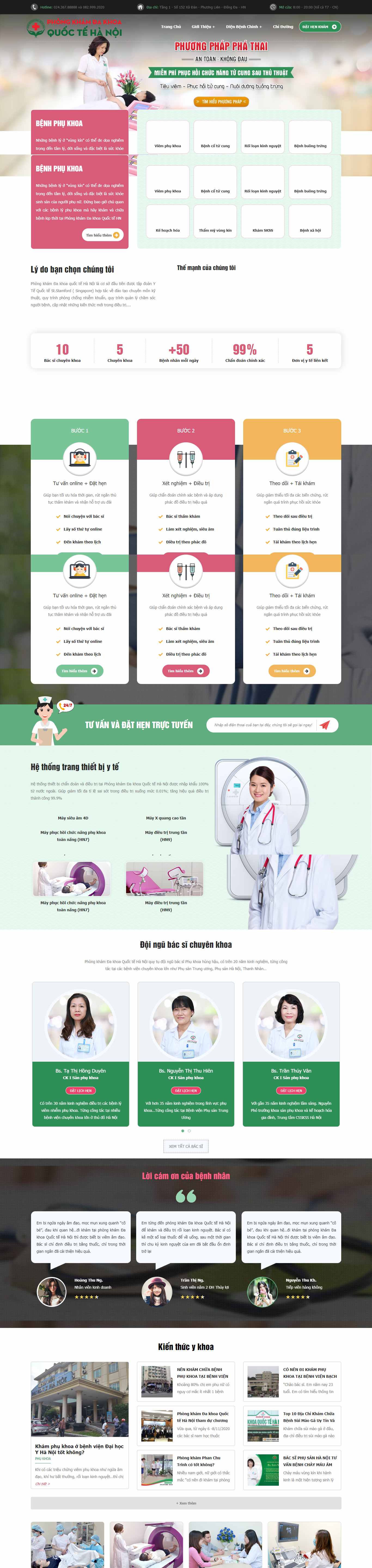 Thiết kế Web phòng khám đa khoa chuaphukhoahn.com